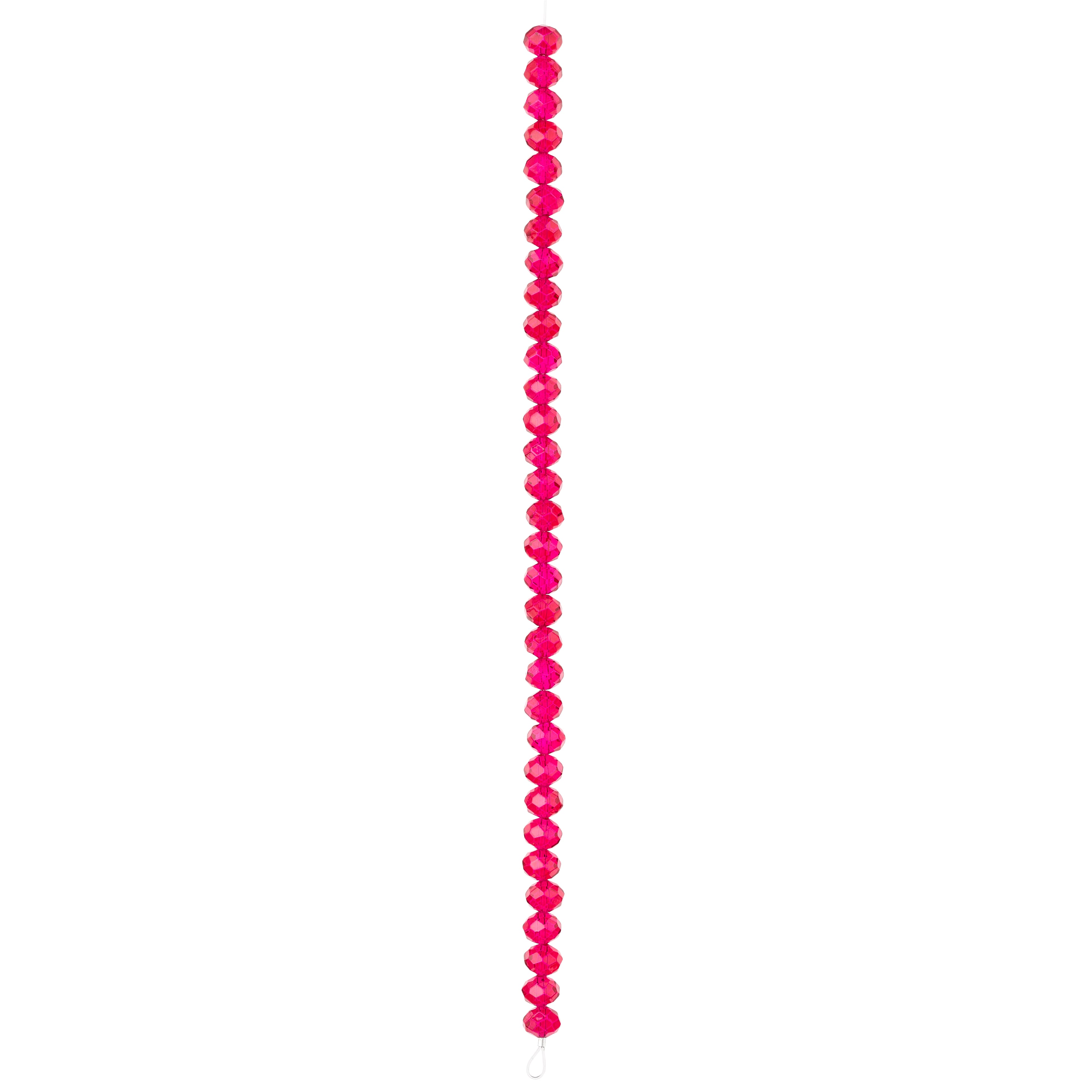 12 Pack: Fuchsia Faceted Glass Rondelle Beads, 8mm by Bead Landing™