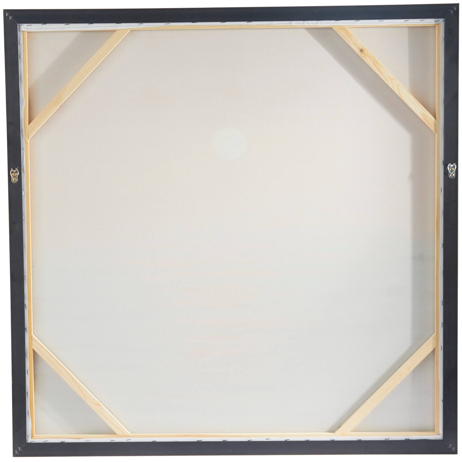 Multi Colored Canvas Handmade Ocean Sunset Landscape Framed Wall Art with Gold Frame 37" x 1" x 37"