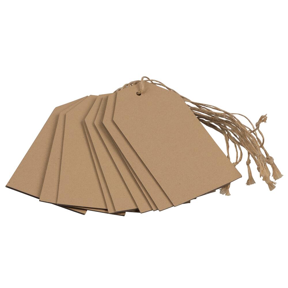 JAM Paper Brown Recycled Kraft Premium Gift Tags with Twine String, 10ct.