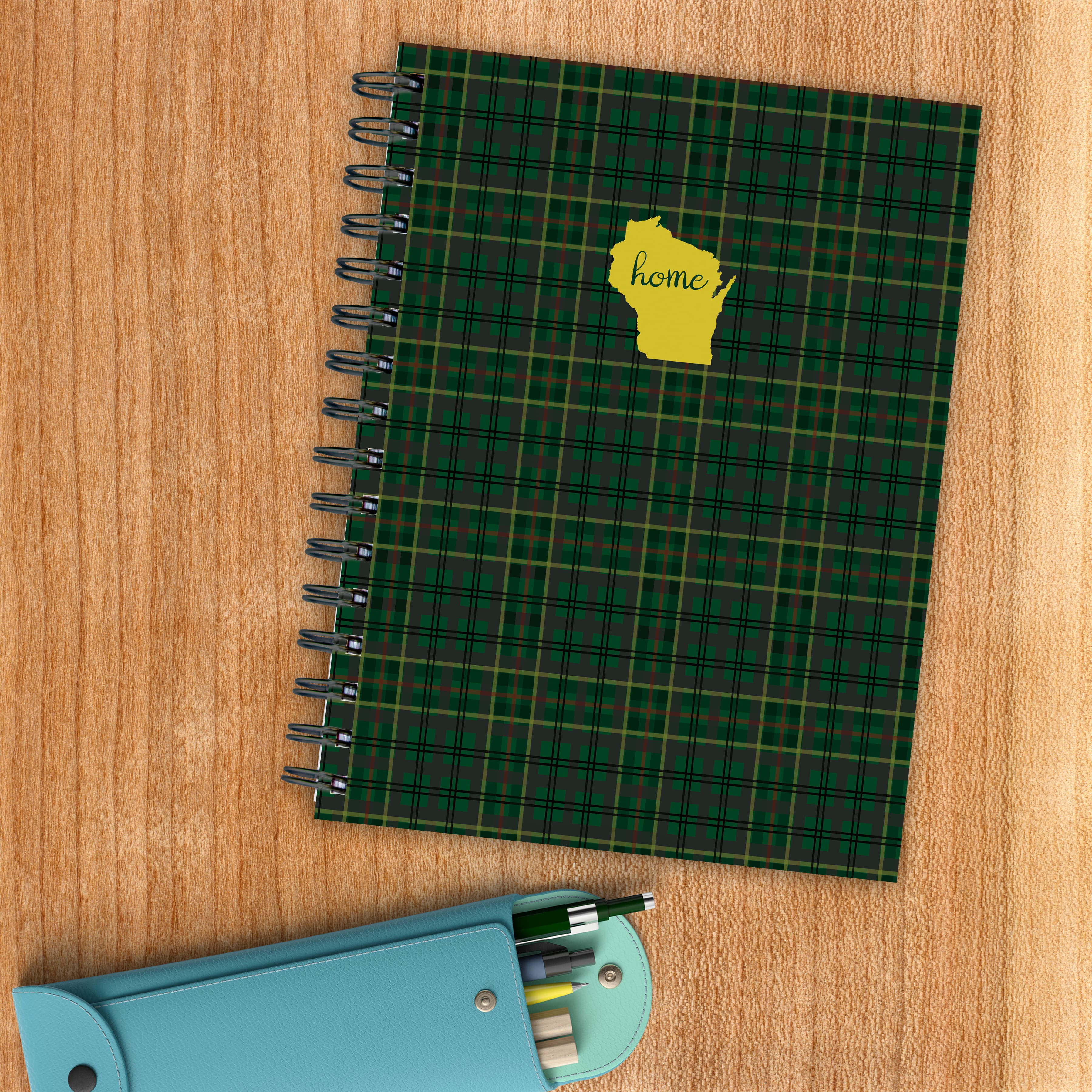 TF Publishing Wisconsin Green Plaid Journal