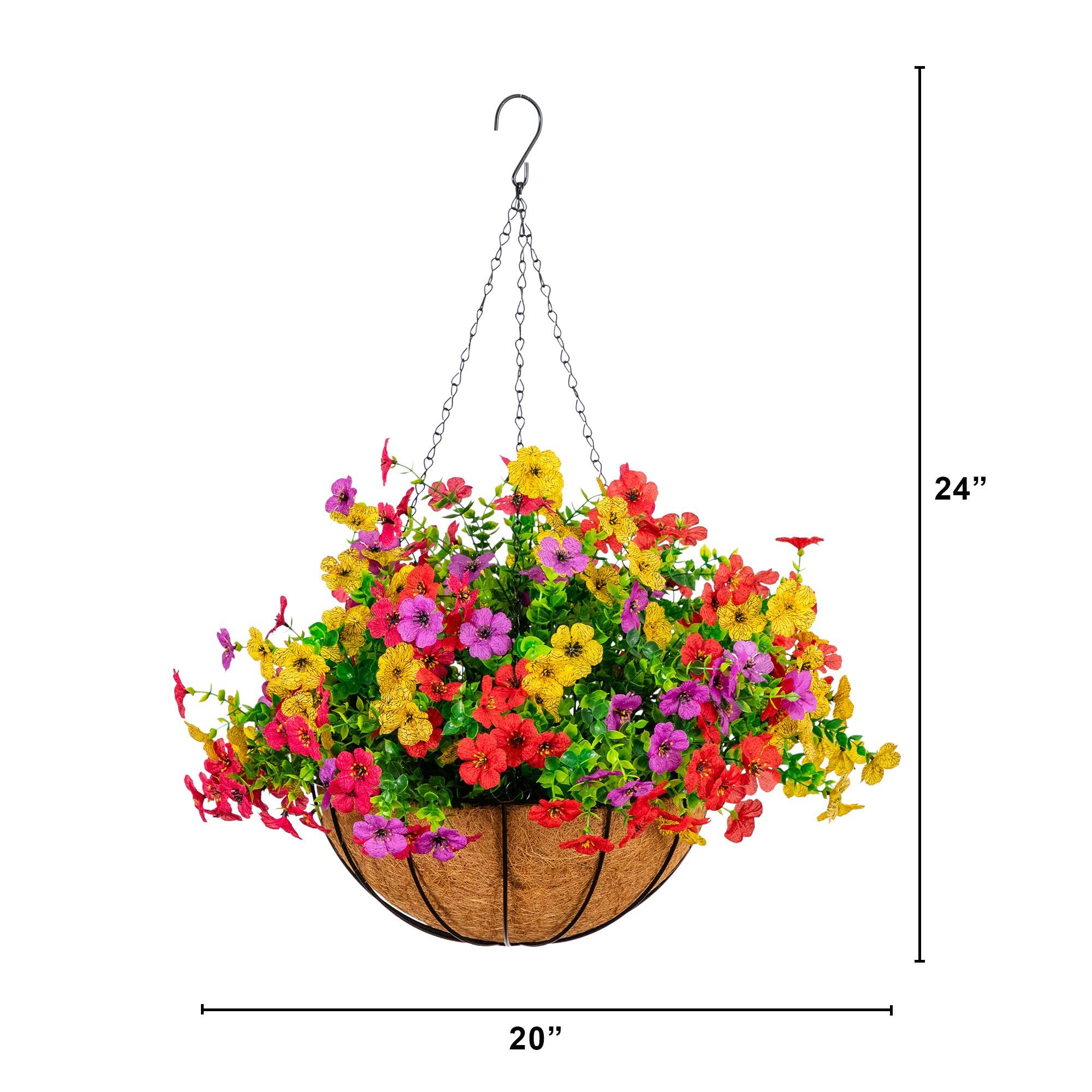 24" UV Resistant Artificial Daisy Hanging Basket DIY Kit