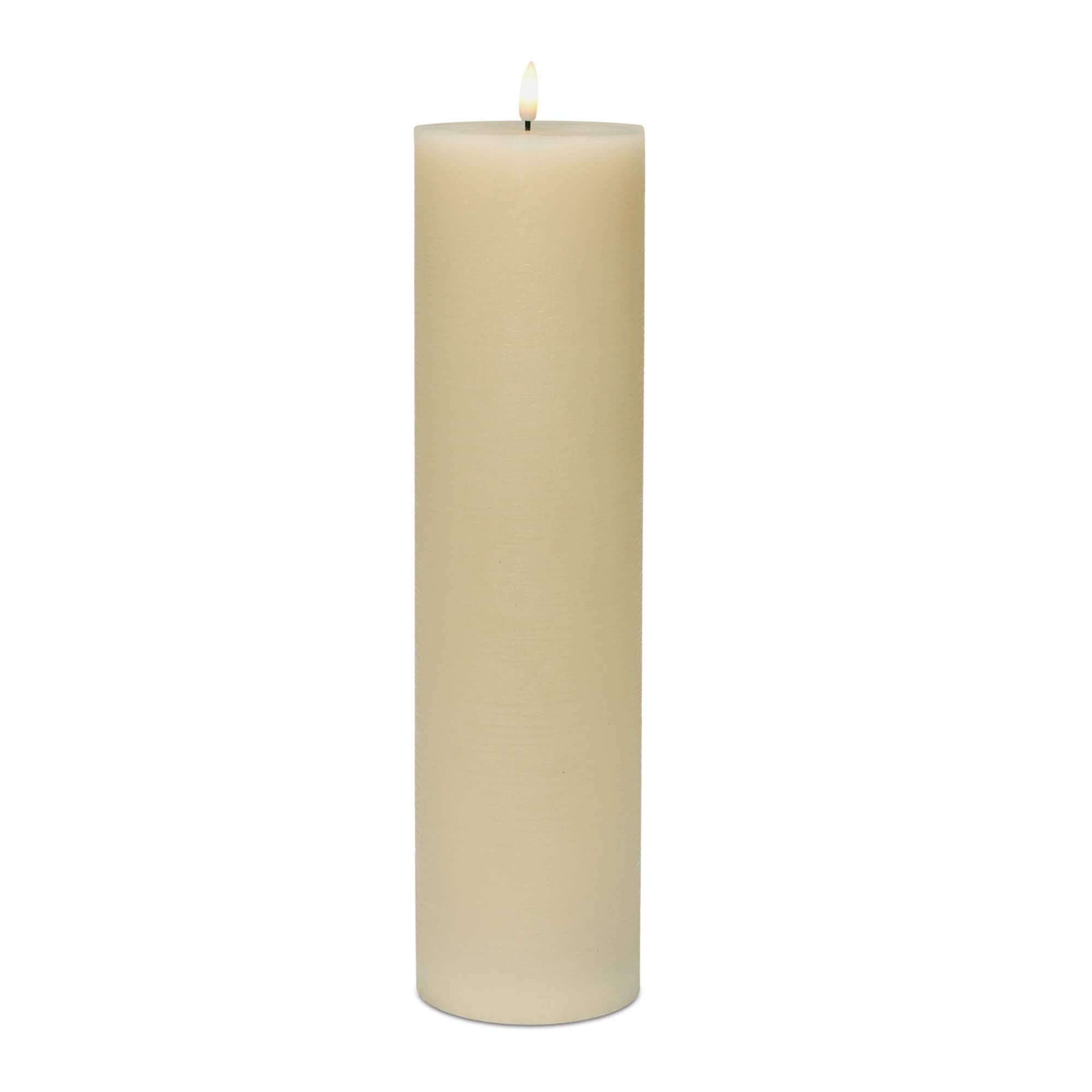 Melrose Beige FIA WICK Pillar Candles, 2ct.