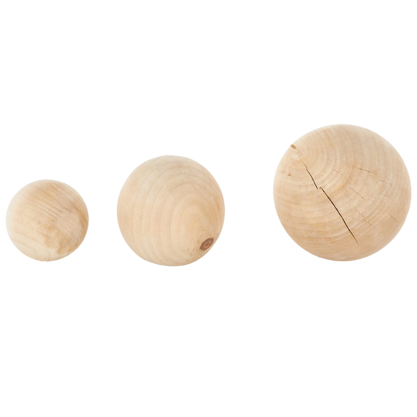 Light Brown Handmade Decorative Wood Orbs & Vase Filler Set