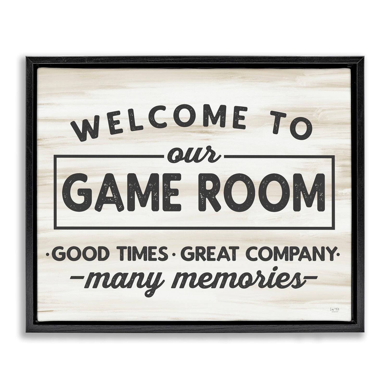 Stupell Industries Welcome To Game Room Floater Framed Art