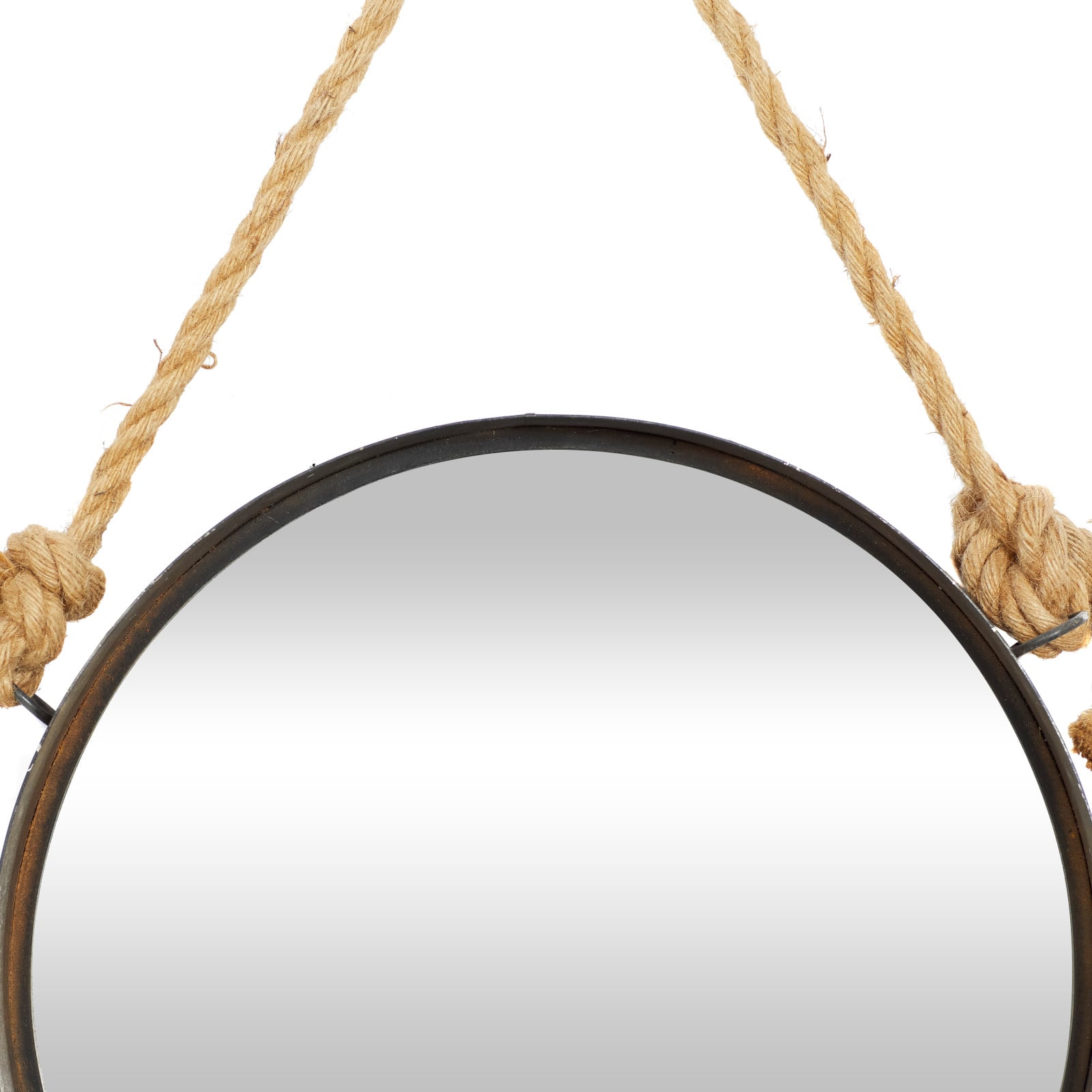 Brown Metal Industrial Hanging Wall Mirrors, 2ct.