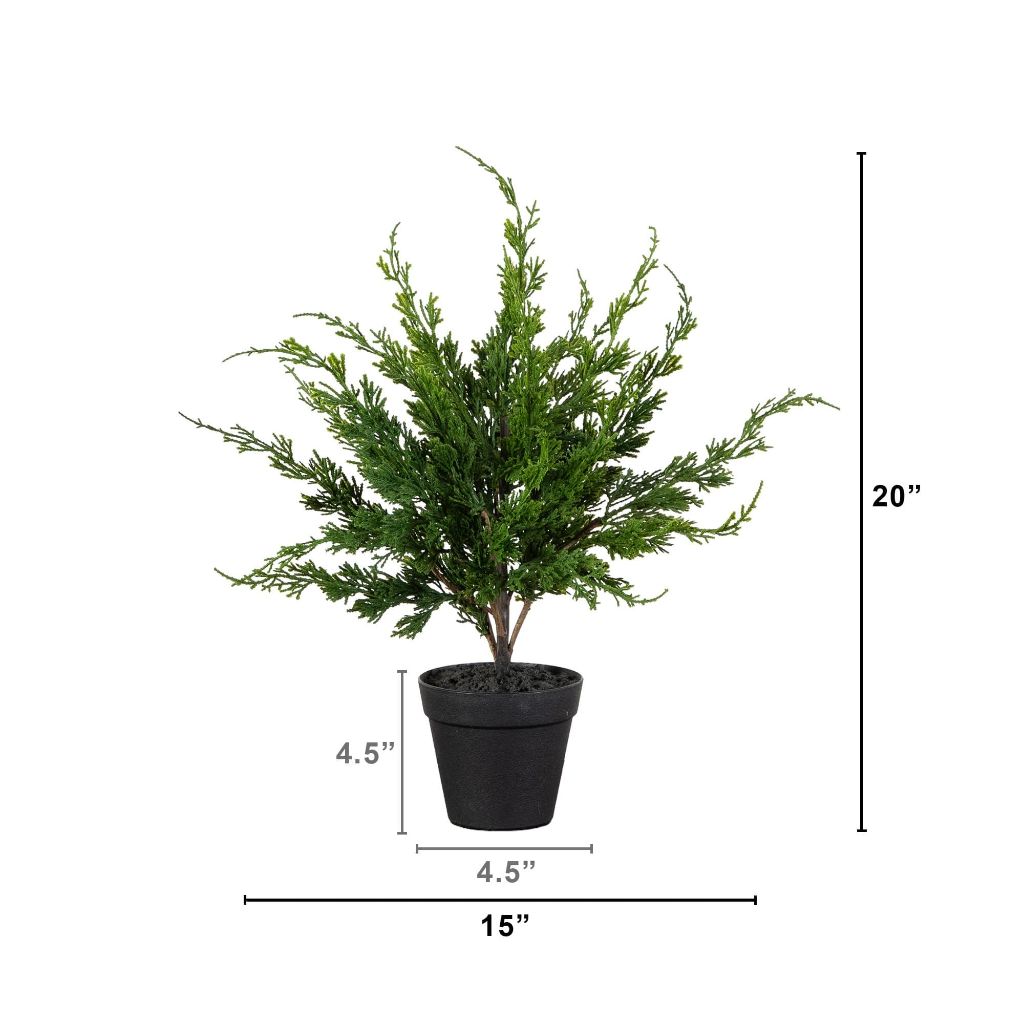 Nearly Natural 20" Artificial Real Touch Potted Winter Cypress Christmas Tree