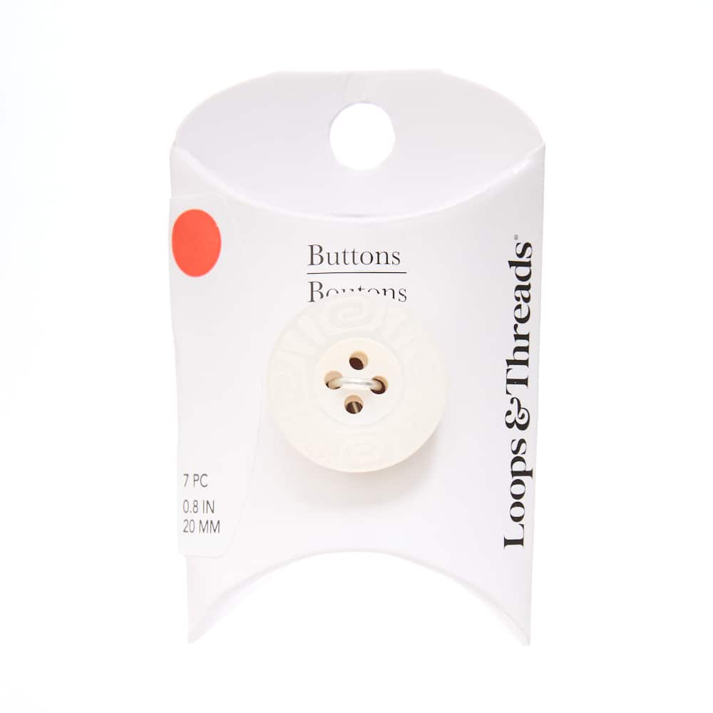 20mm White Laser Swirl Round Acrylic Buttons, 7ct. by Loops & Threads®