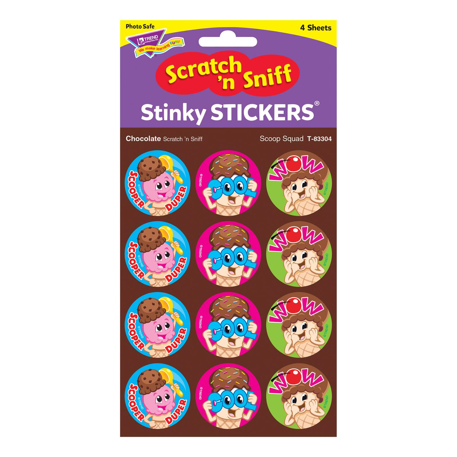 Trend Enterprises® Scoop Squad Stinky Stickers®, 6 Packs of 48