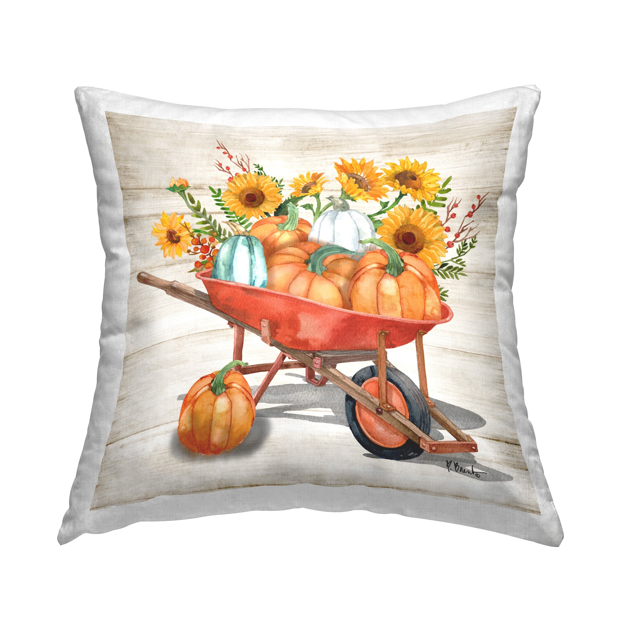 Stupell Industries Rustic Harvest Wagon Decorative Printed Throw Pillow