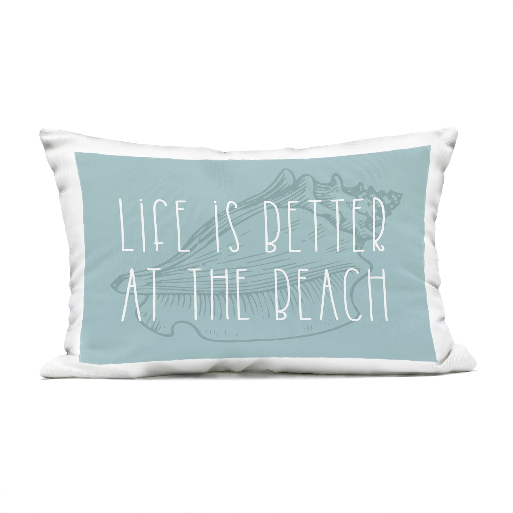 Stupell Industries 14" x 20" Better at Beach Seashell Outdoor Print Throw Pillow