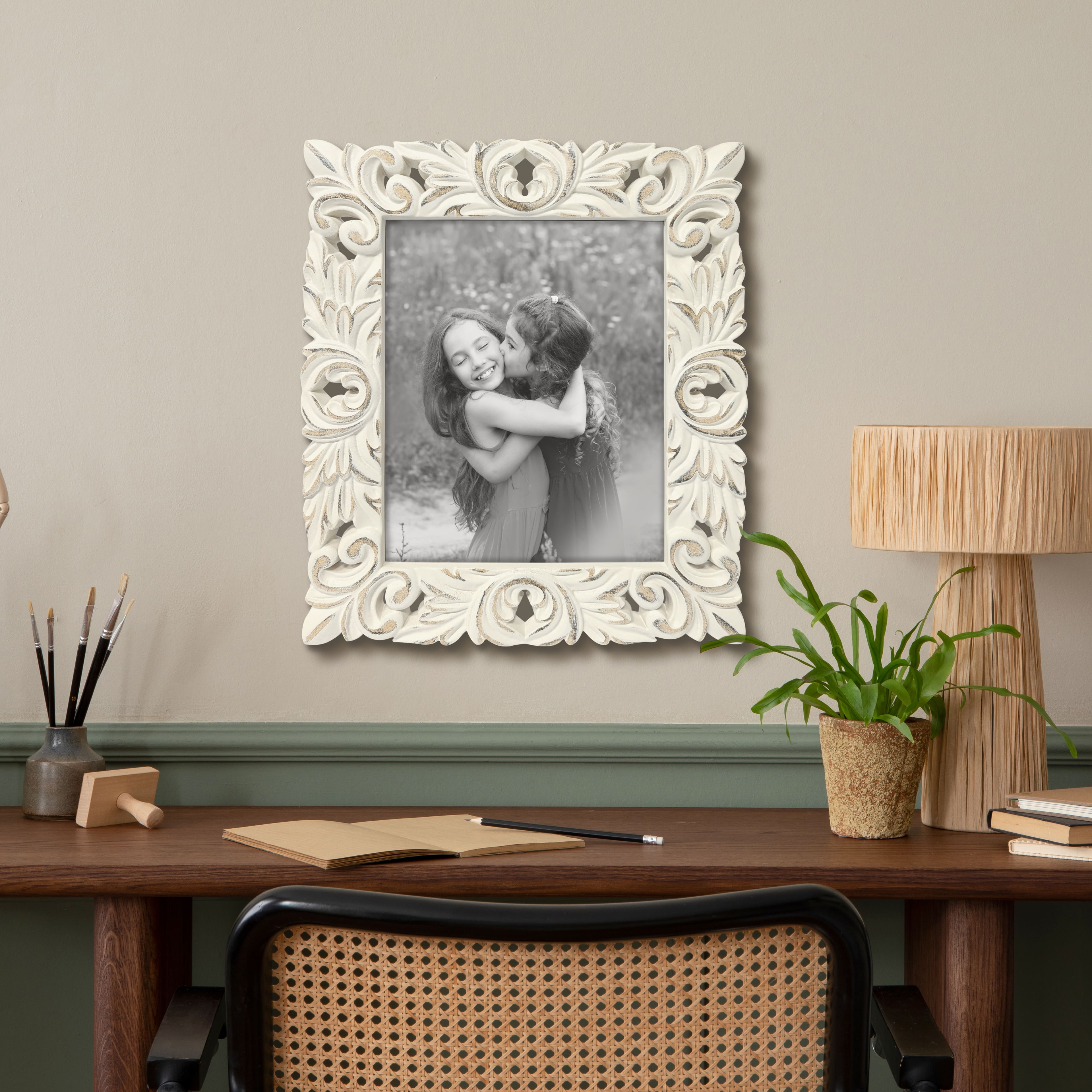 6 Pack: Expressions™ 8" x 10" Whitewash Fleur-De-Lis Frame by Studio Décor®
