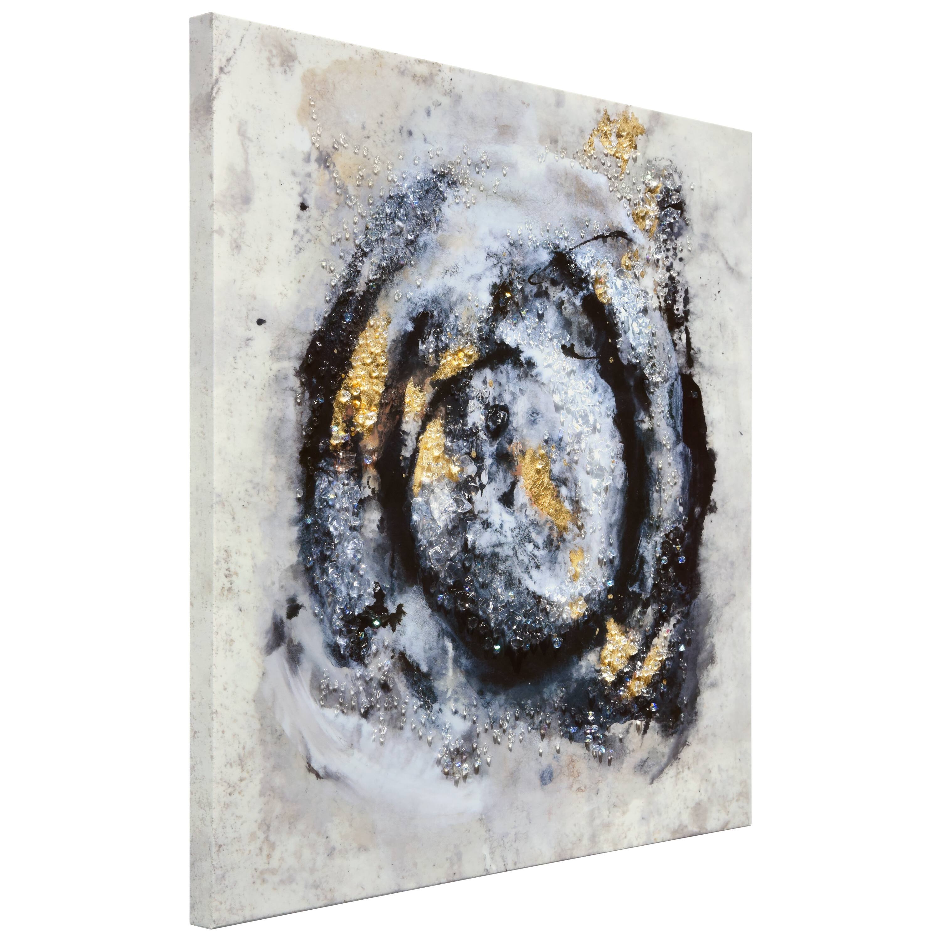 Empire Art Direct Arte De Crystallus 36" x 36" Cosmic Swirl II Epoxy Wrapped Acrylic Crystal Shard Abstract Canvas Wall Art