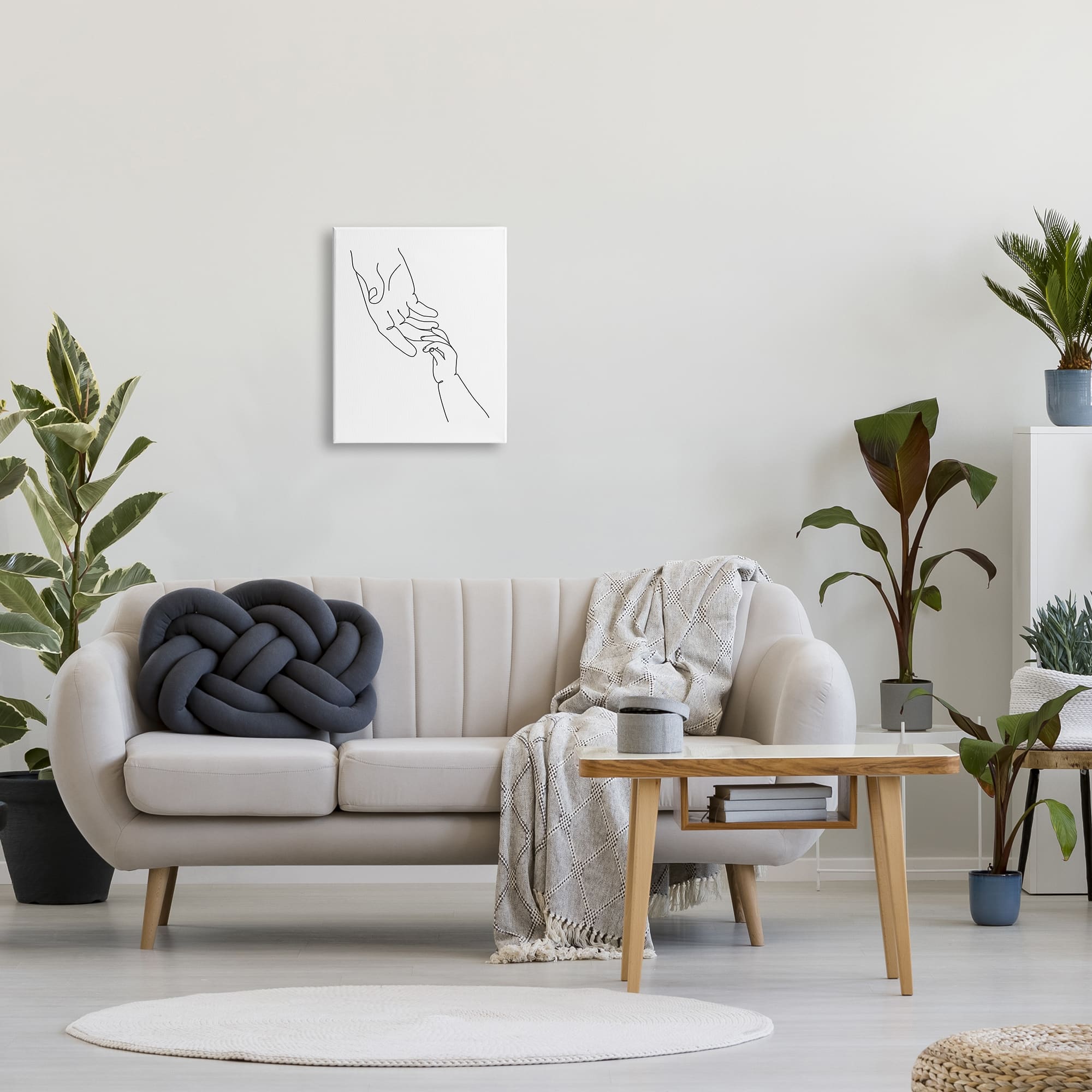 Stupell Industries Baby Hands Reaching Minimal Line Drawing Canvas Wall Art