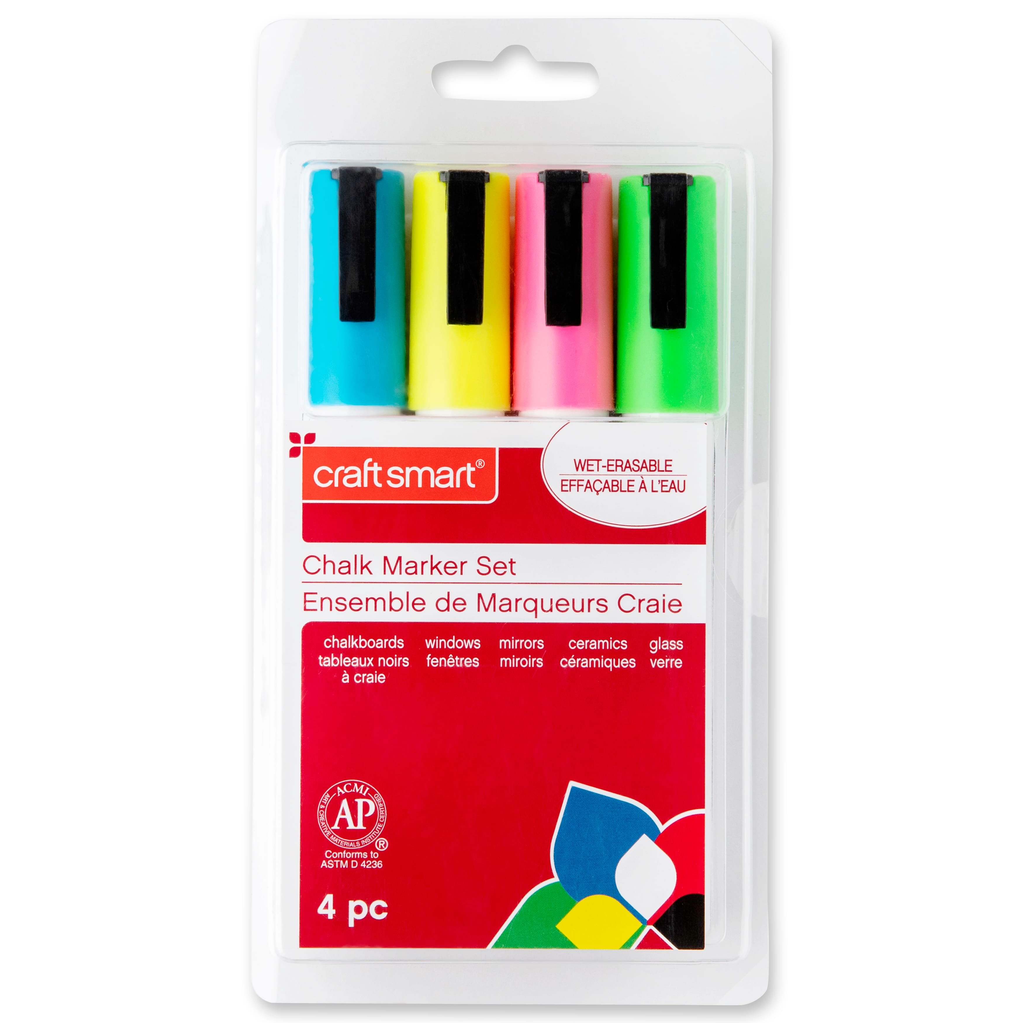 9 Packs: 4 ct. (36 total) Fluorescent Chalk Marker Set by Craft Smart®