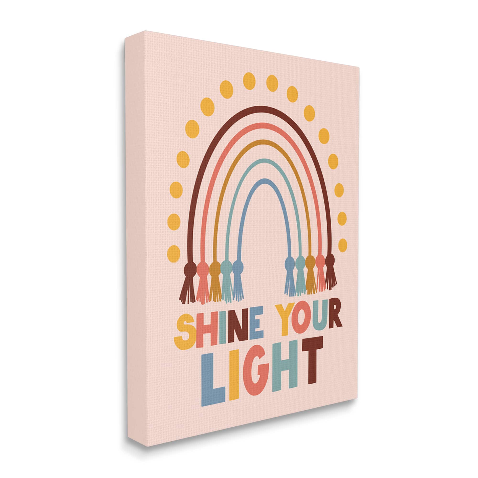 Stupell Industries Shine Your Light Hanukkah Rainbow Canvas Wall Art