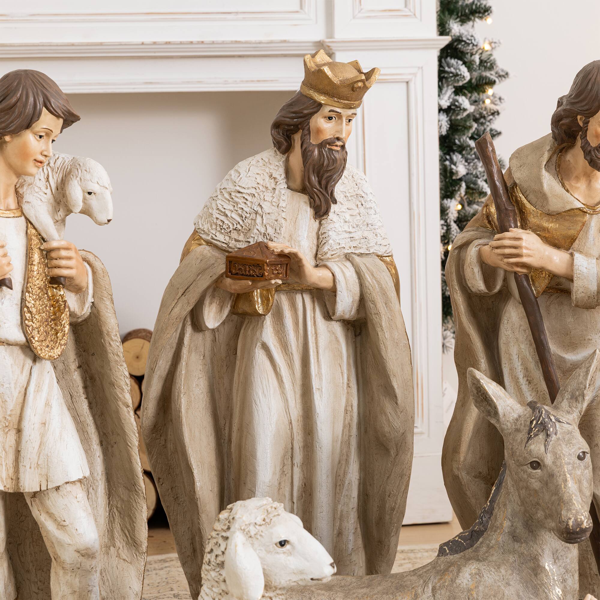 Glitzhome® 31.75" 12-Piece Majestic Oversized Christmas Nativity Figurine Set