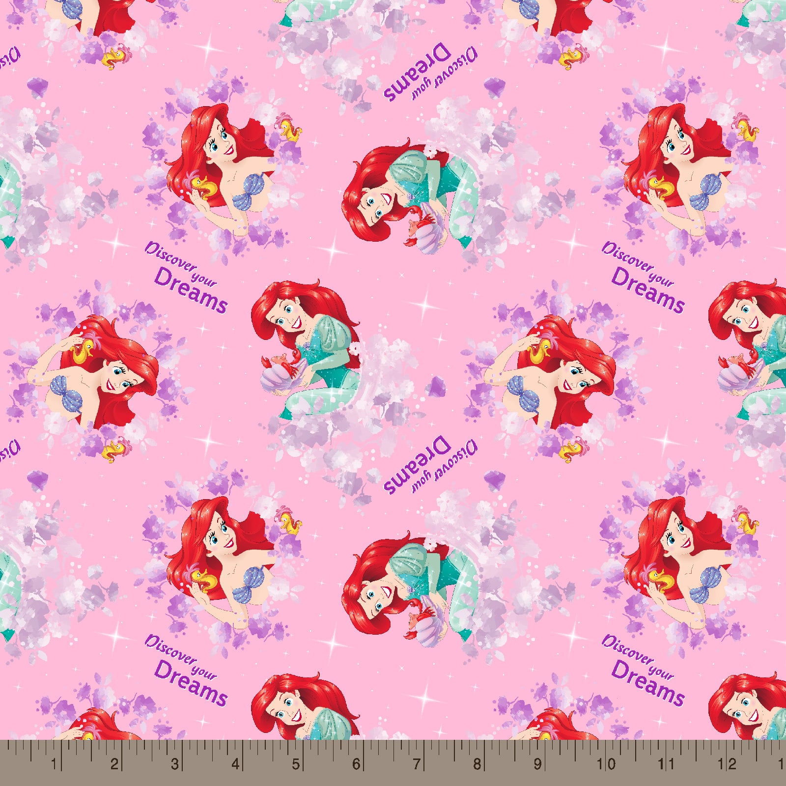 Disney® Princess Ariel Pink Discover Your Dreams Cotton Fabric