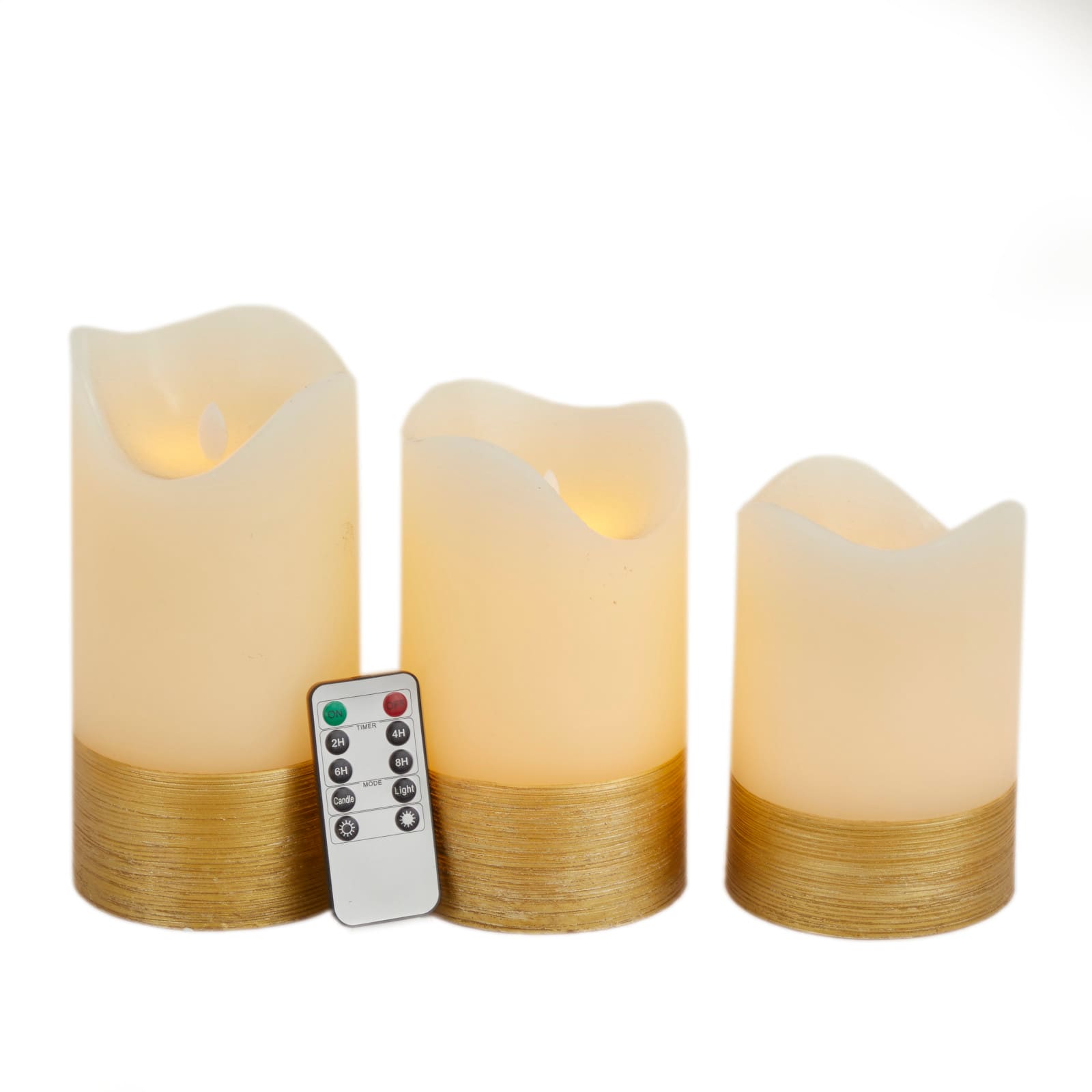 White Traditional Flameless Candle Set