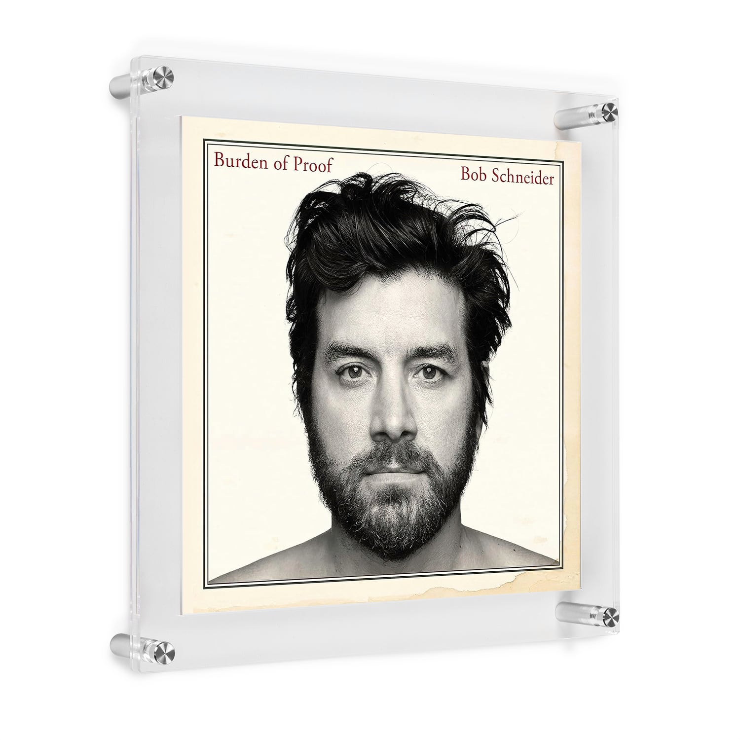 Wexel Art 12" x 12'' Acrylic Floating Frame for Album Covers with Silver Hardware