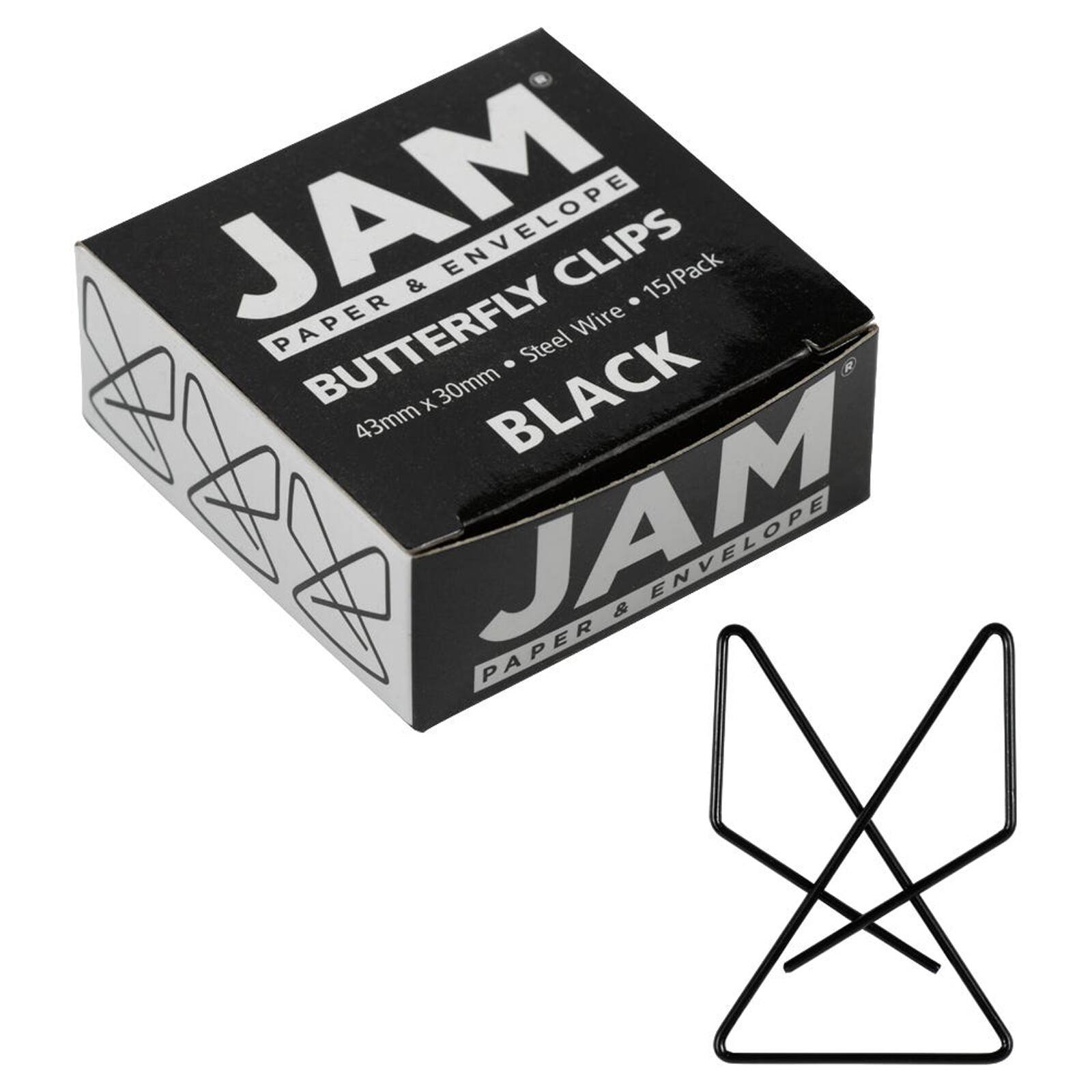 JAM Paper 1.5" Butterfly Clip Paper Clips