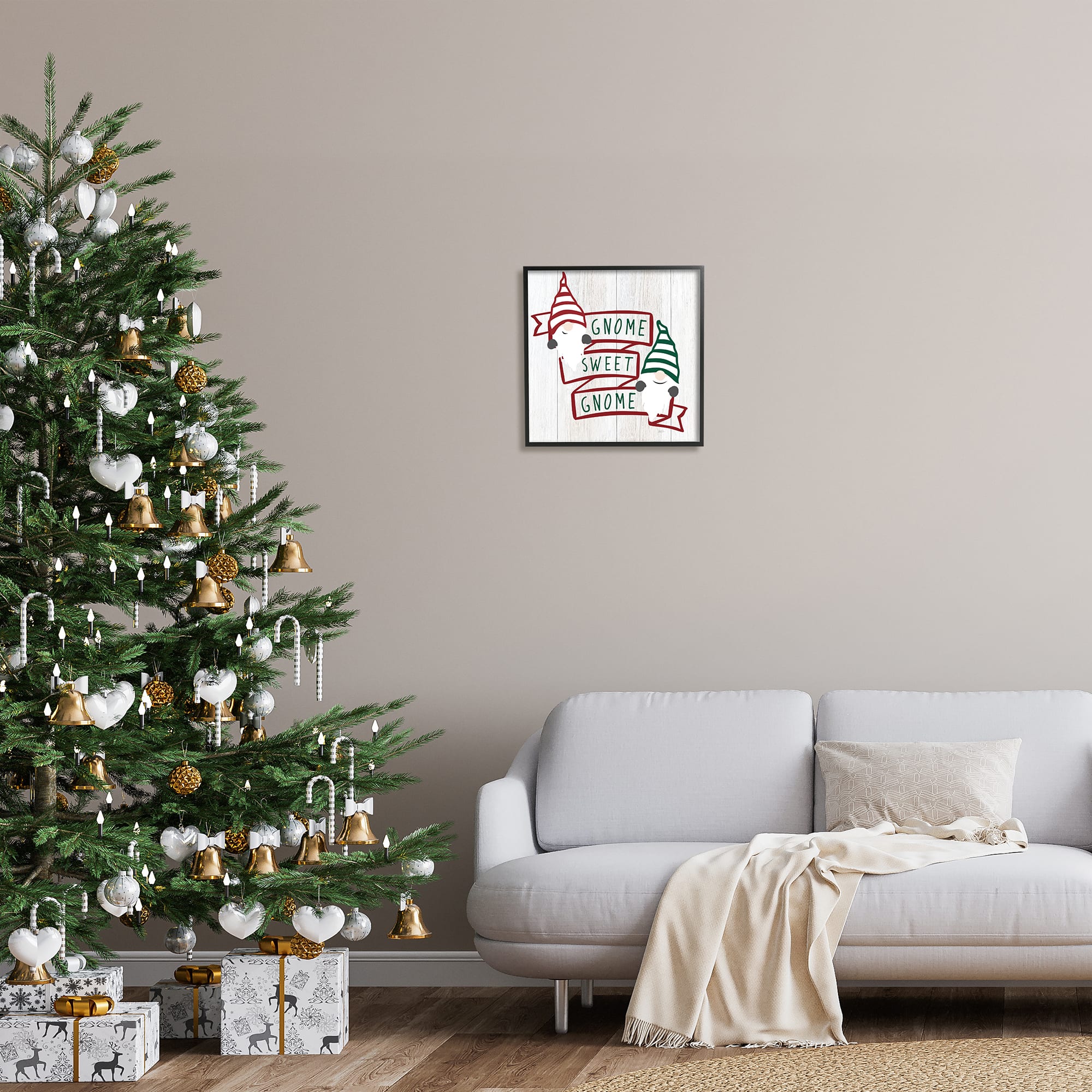 Stupell Industries Sweet Gnome Banner Phrase Framed Giclee Art