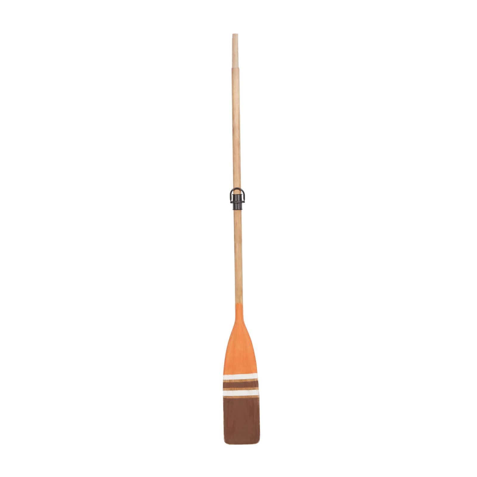Coastal Brown and Orange Wood Oar Wall Art, 61" x 6" x 2"