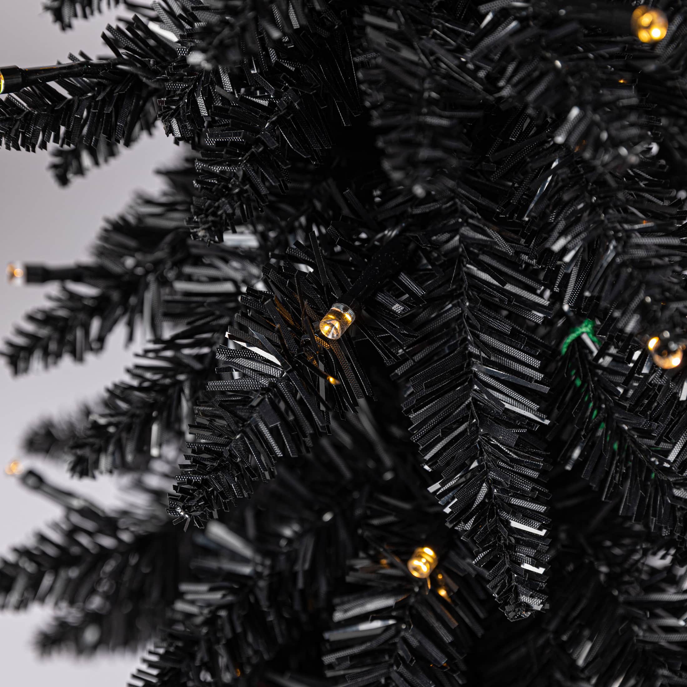 Pre-Lit Black Potted Tinsel Tree