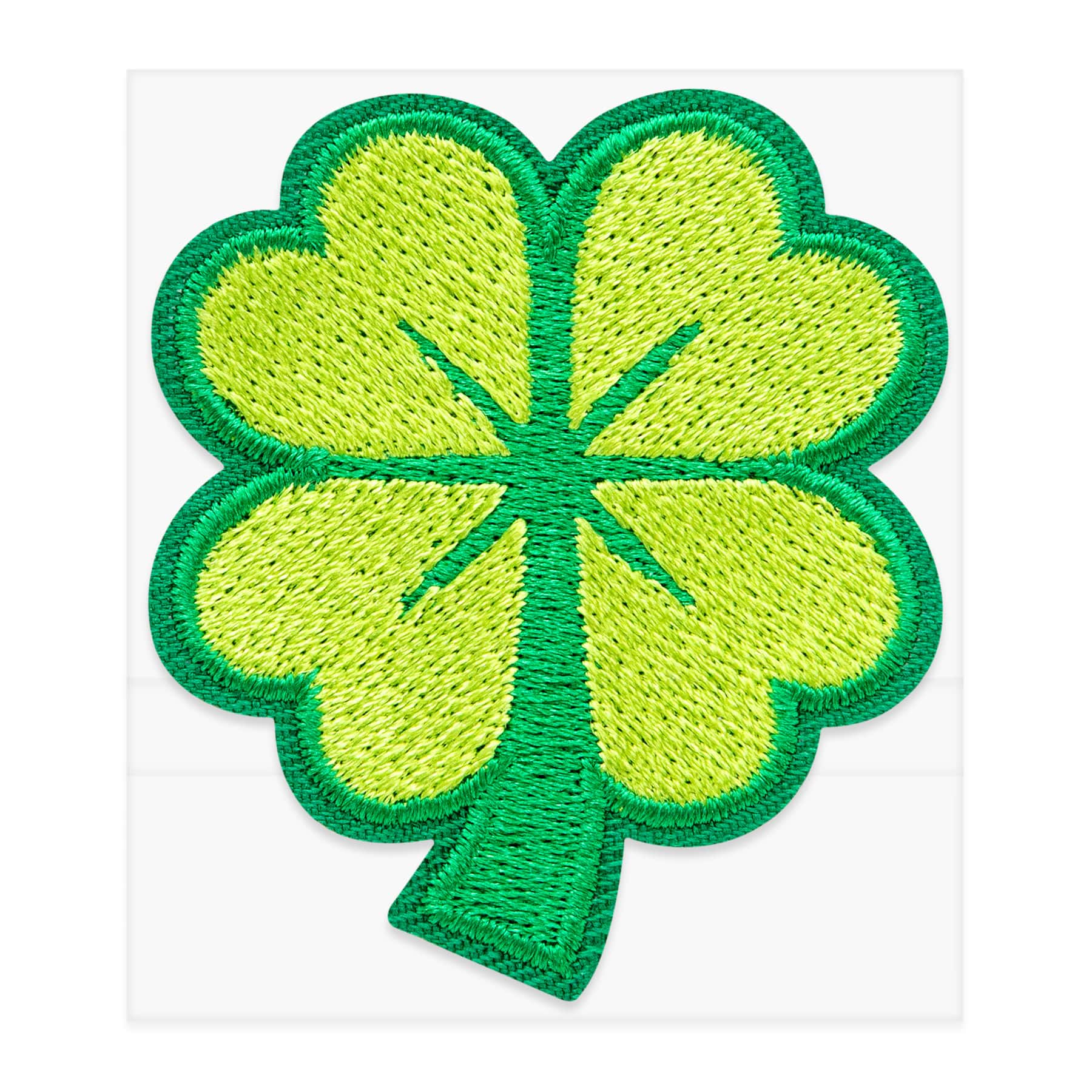 Green Embroidered Four Leaf Clover Iron-On & Adhesive Patch by Make Market®