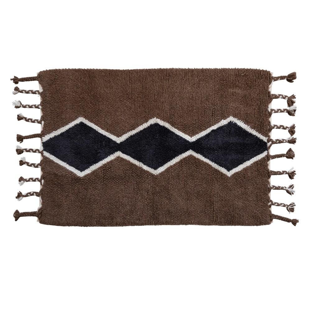 Hello Honey® Cotton and Wool Blend Rug with Pattern and Braided Tassels, 4ft. x 6ft.