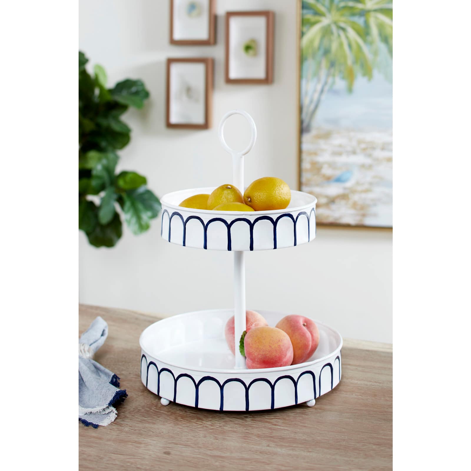 White Iron Farmhouse Tier Tray Cupcake Stand