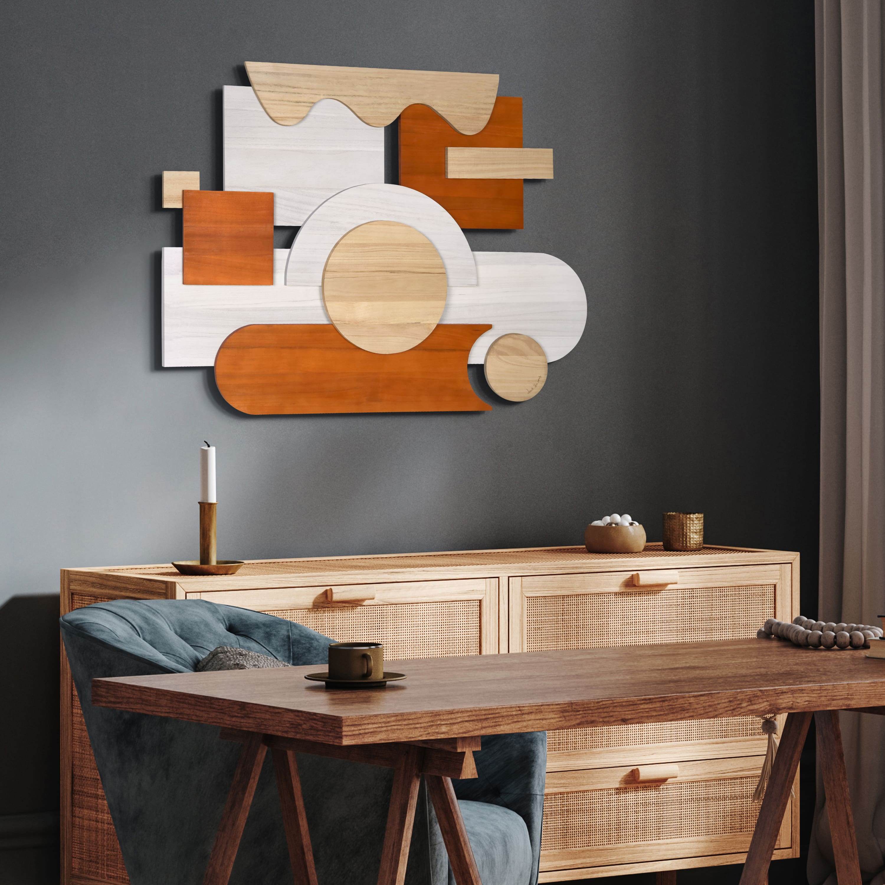 Empire Art Direct 40" x 30" Cinnamon Dreamscape II Hand Made Dimensional Solid Wood Wall Art
