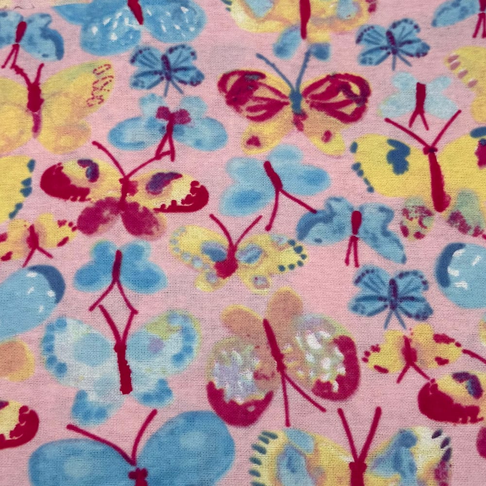 Feldman Pink Butterflies Cotton Flannel