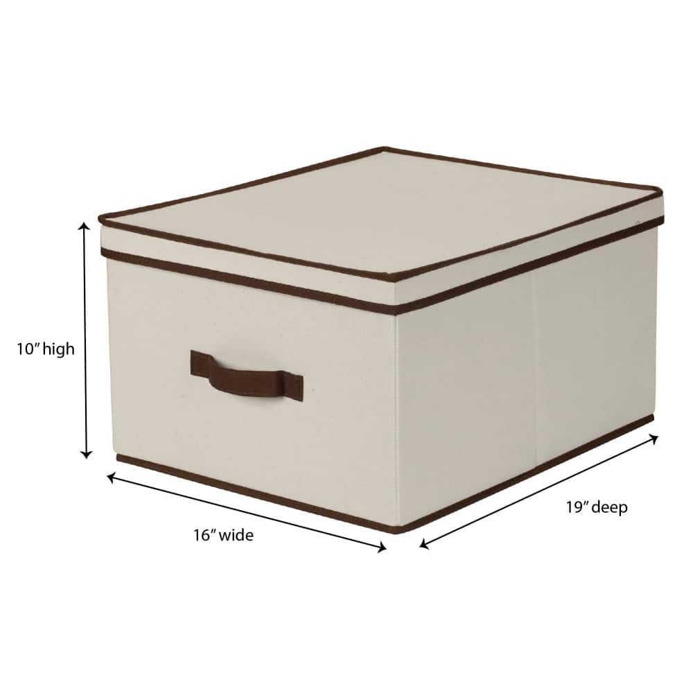 Household Essentials Canvas Storage Box with Lid