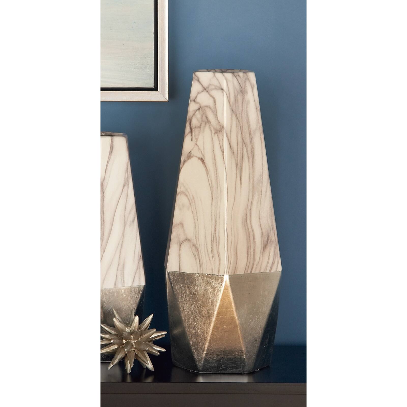 18" Gray Stoneware Contemporary Vase