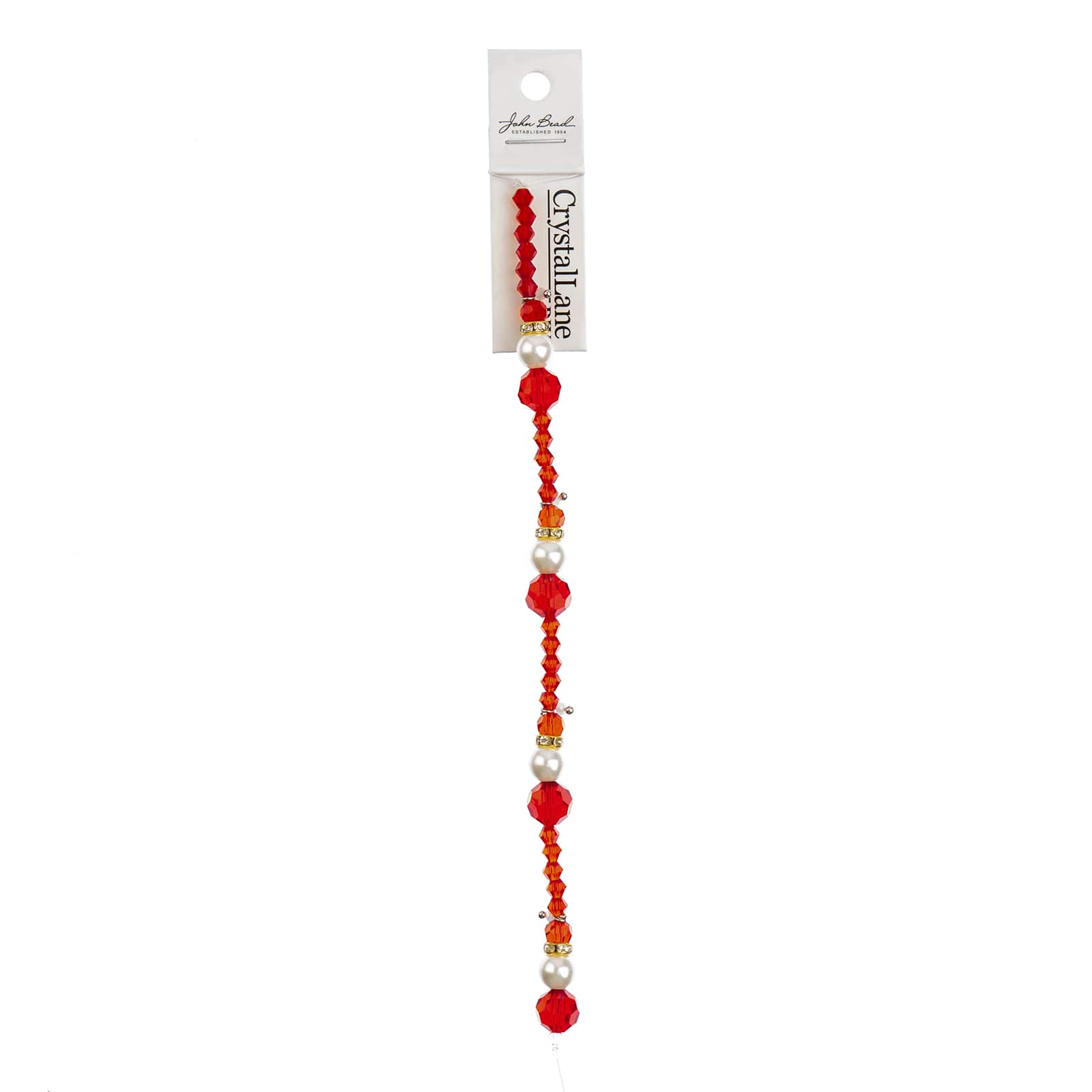 Crystal Lane DIY Holiday Christmas 7" Designer Crystal Glass Stack Bead Strand