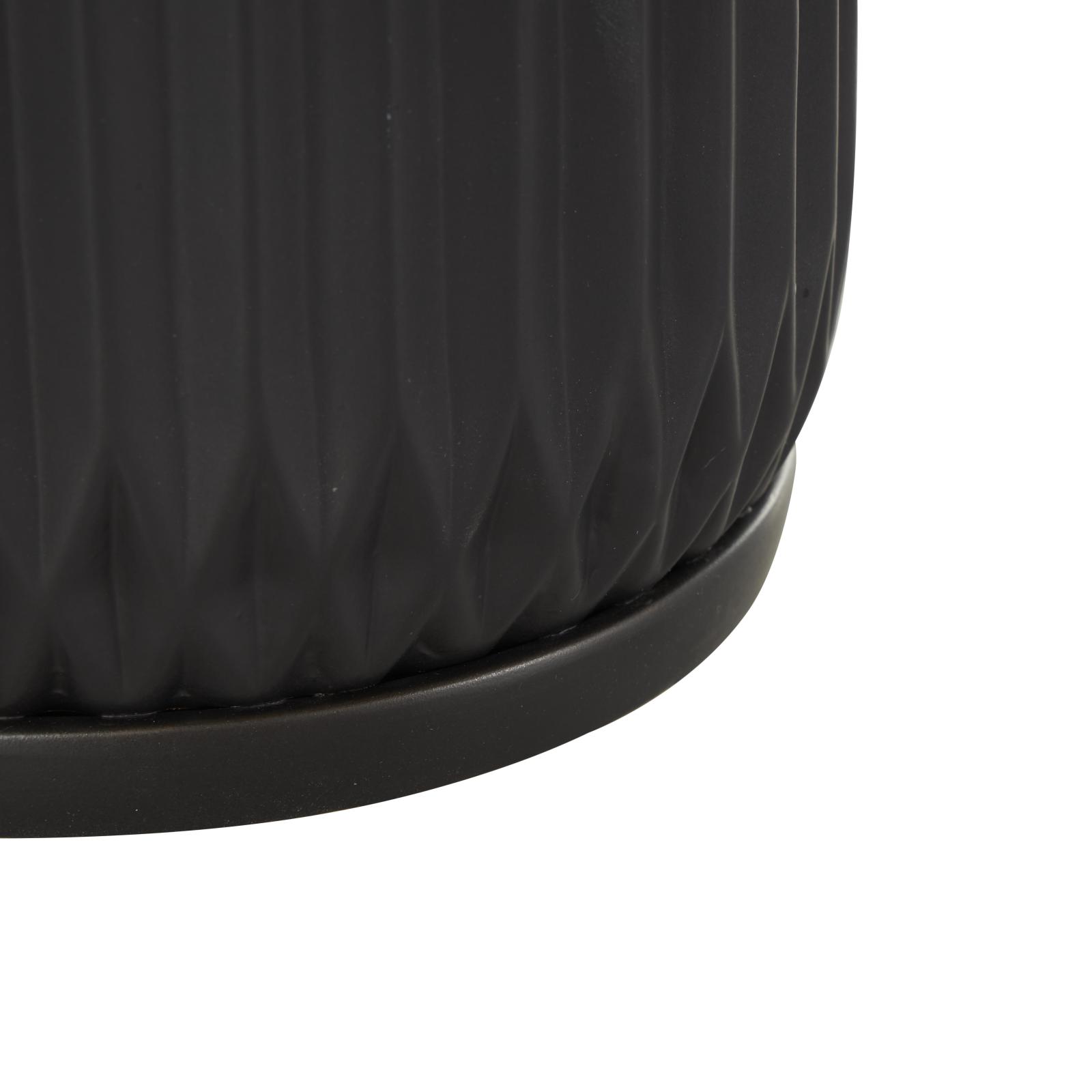 Black Ribbed Textured Ceramic Planter Set