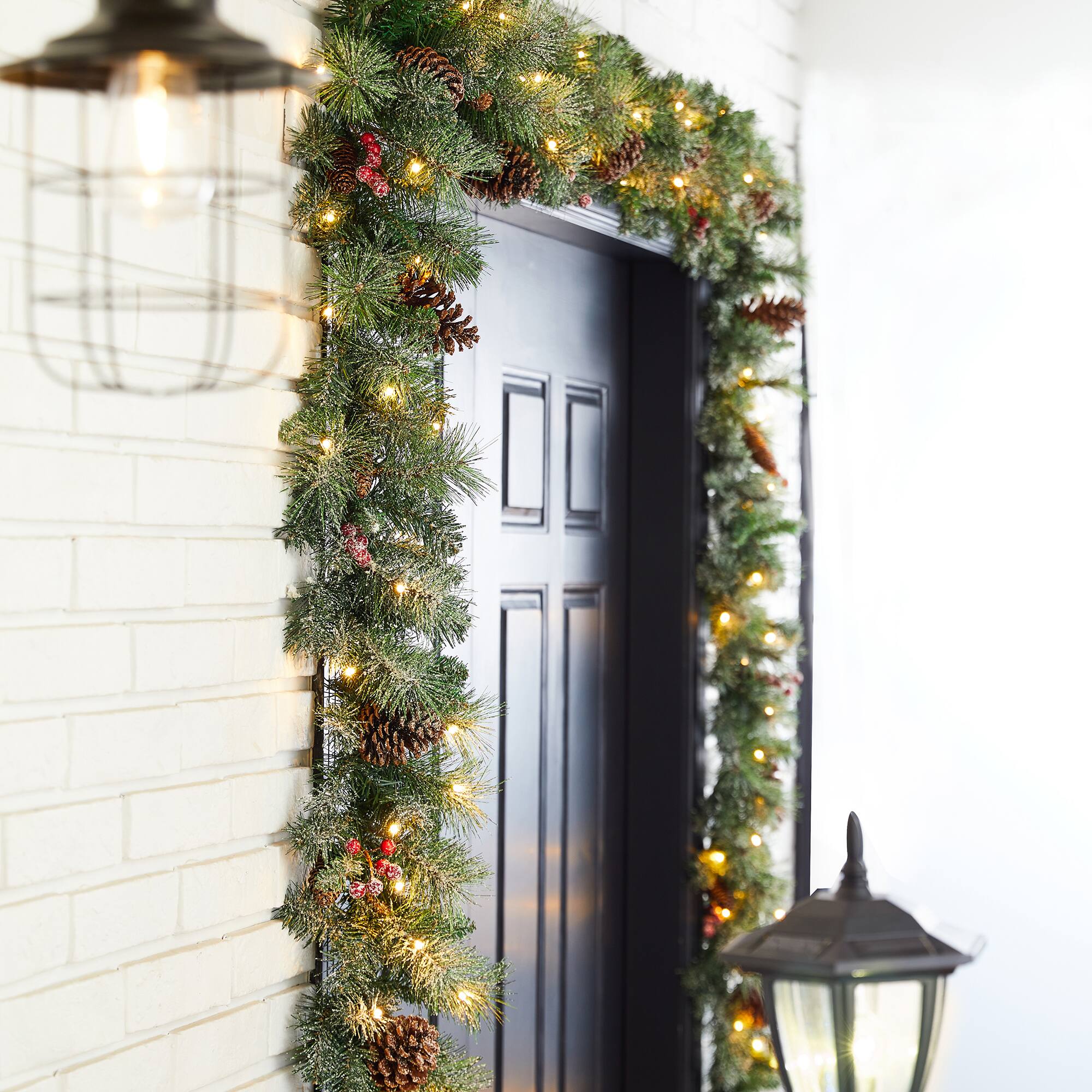 Glitzhome® 9ft. LED Glittered Pinecone Christmas Garlands, 2ct.