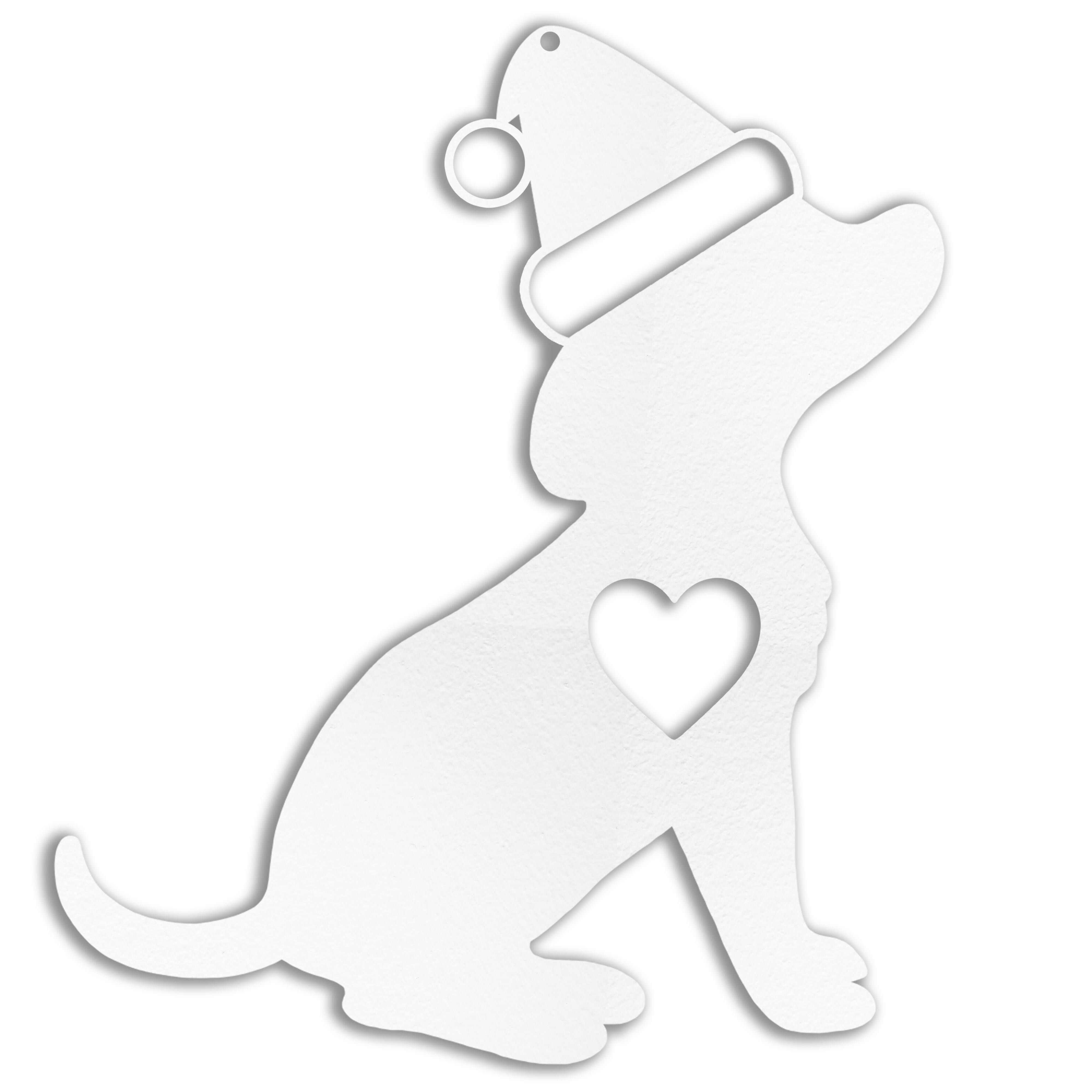 4" Santa Dog Metal Ornament