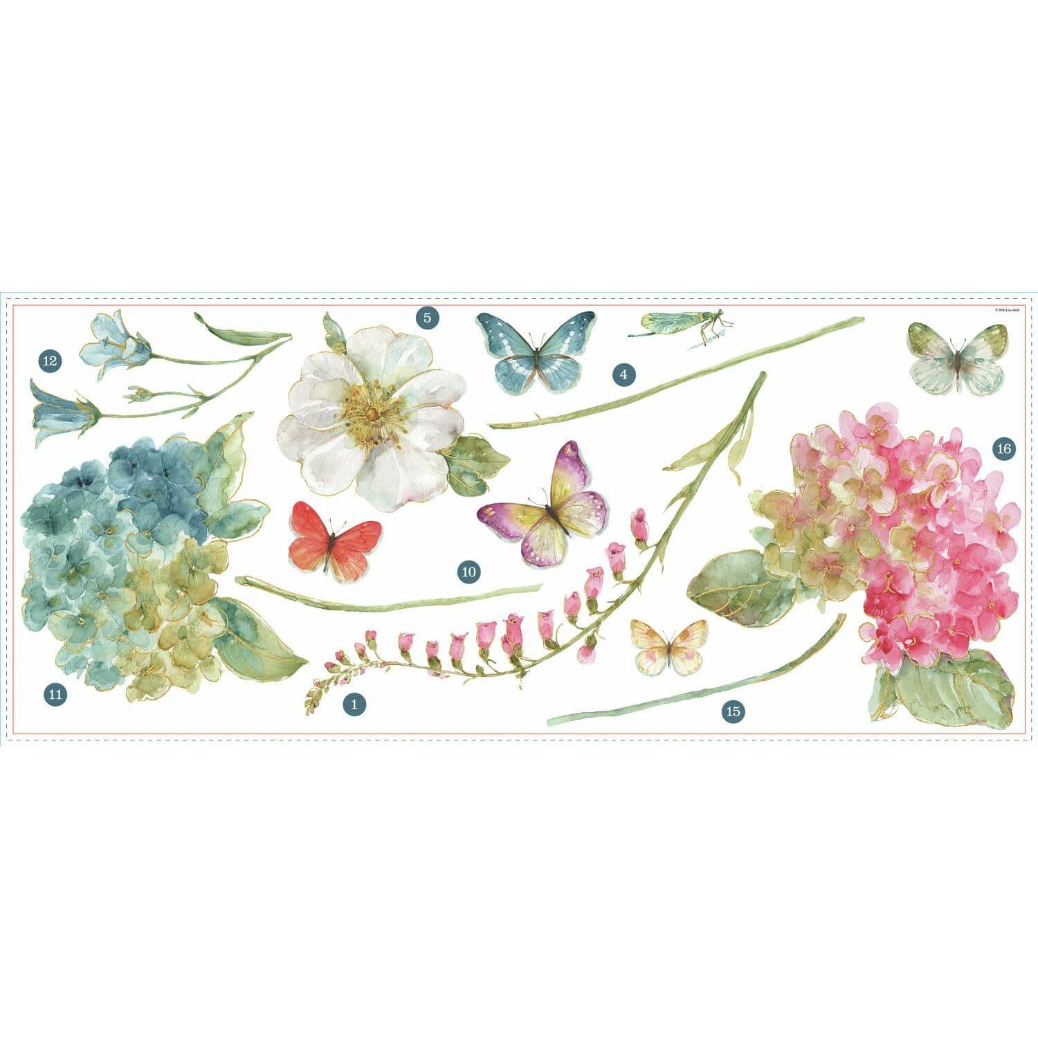 RoomMates Lisa Audit Garden Flowers Giant Decals