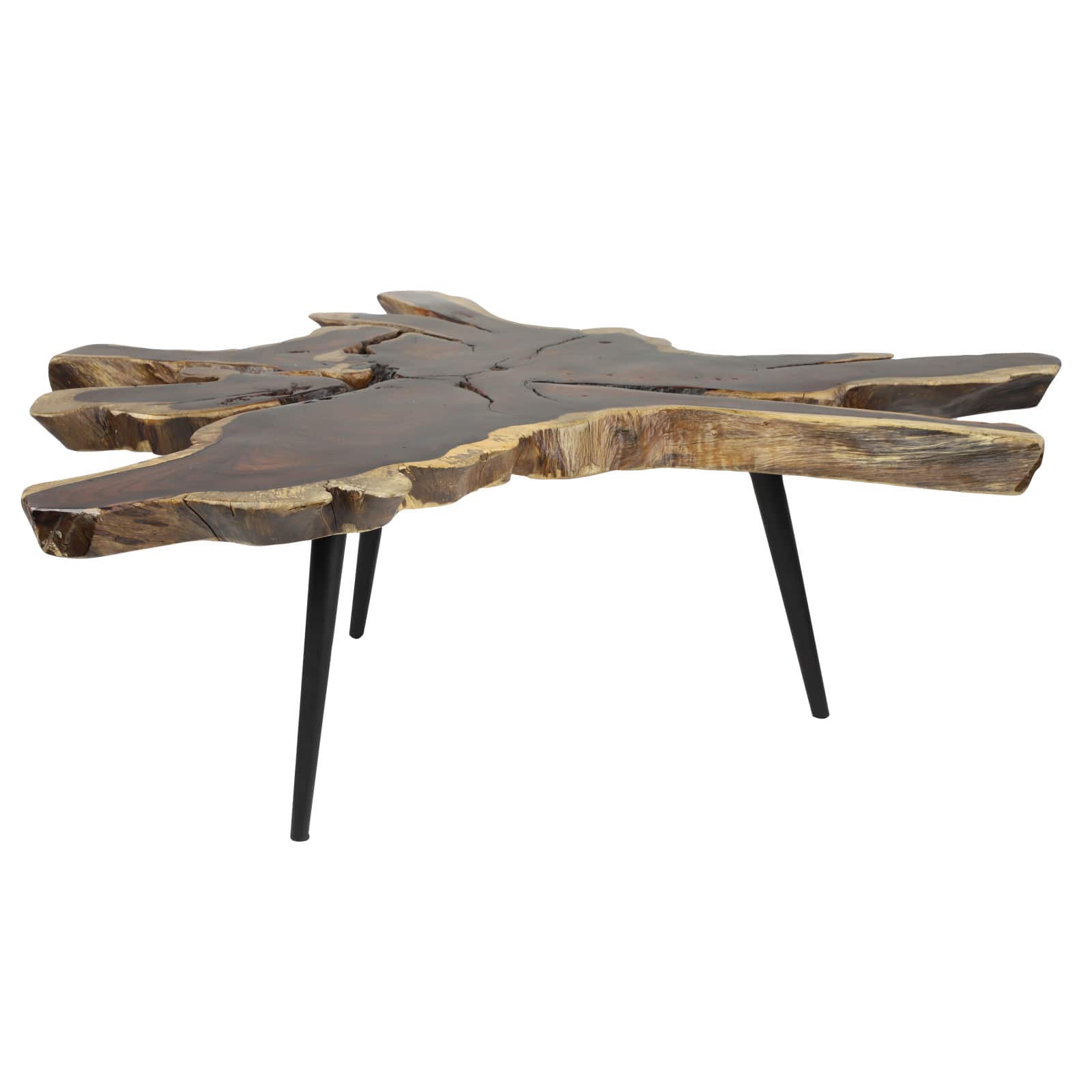 47" Brown Metal Contemporary Coffee Table