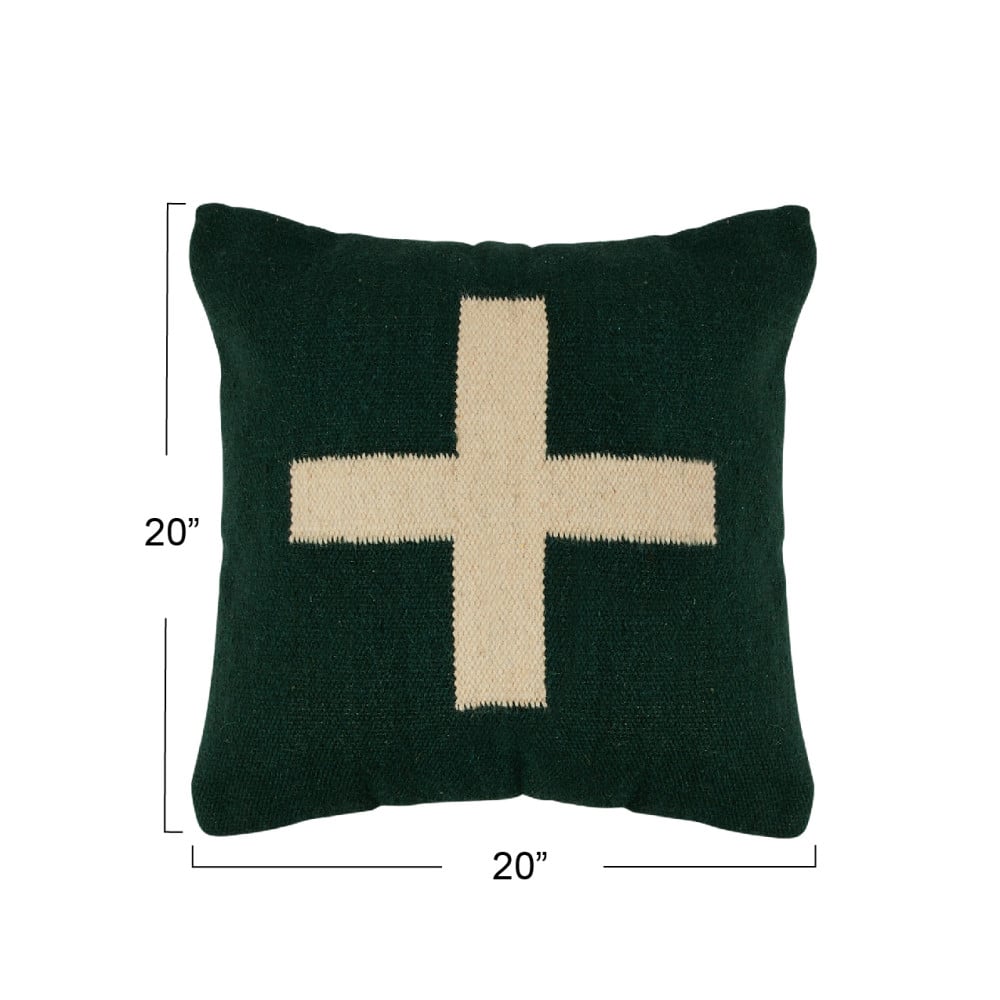 Hello Honey® 20" x 20" Swiss Cross Cotton Wool Throw Pillow