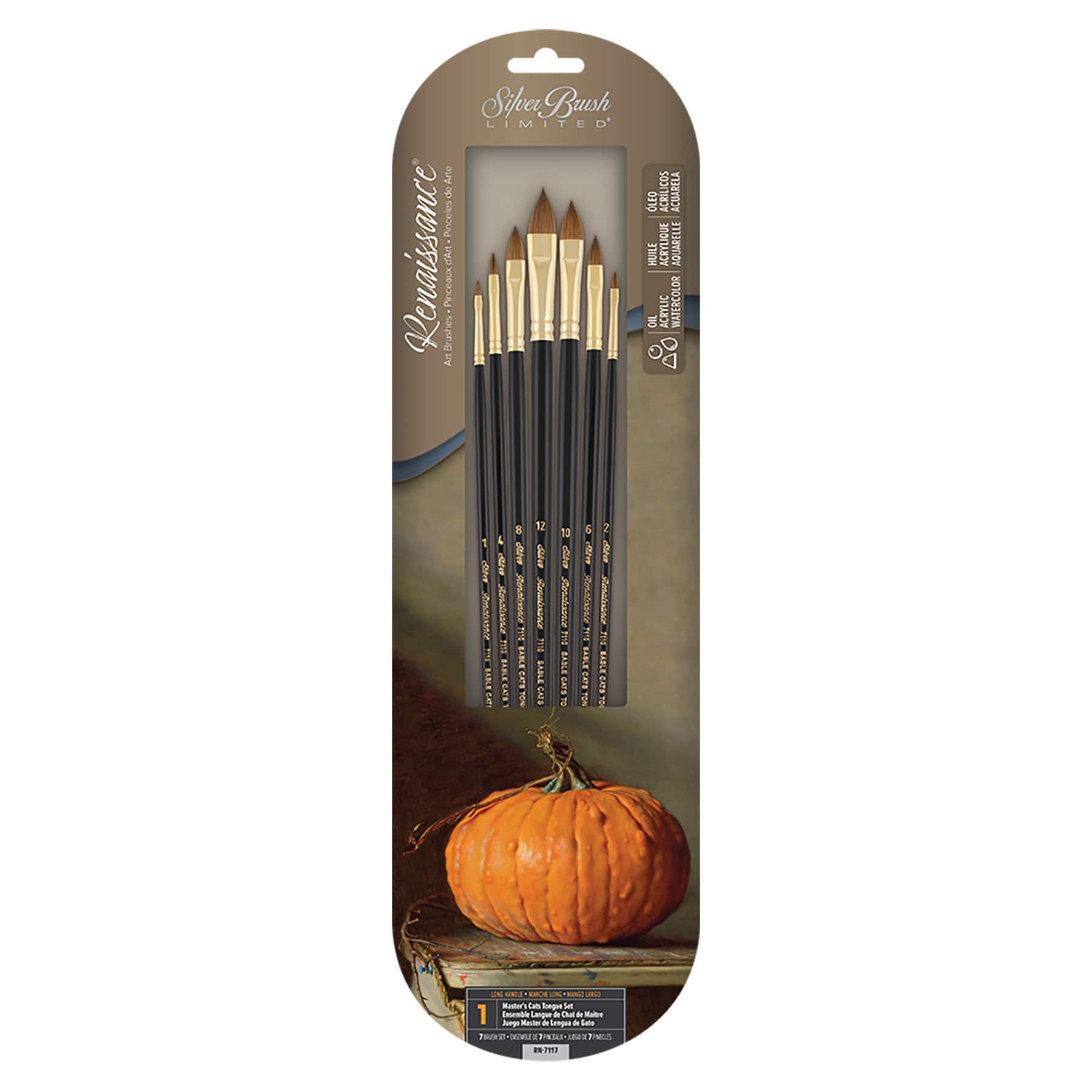 Silver Brush Limited Renaissance® 7 Piece Cats Tongue Brush Set