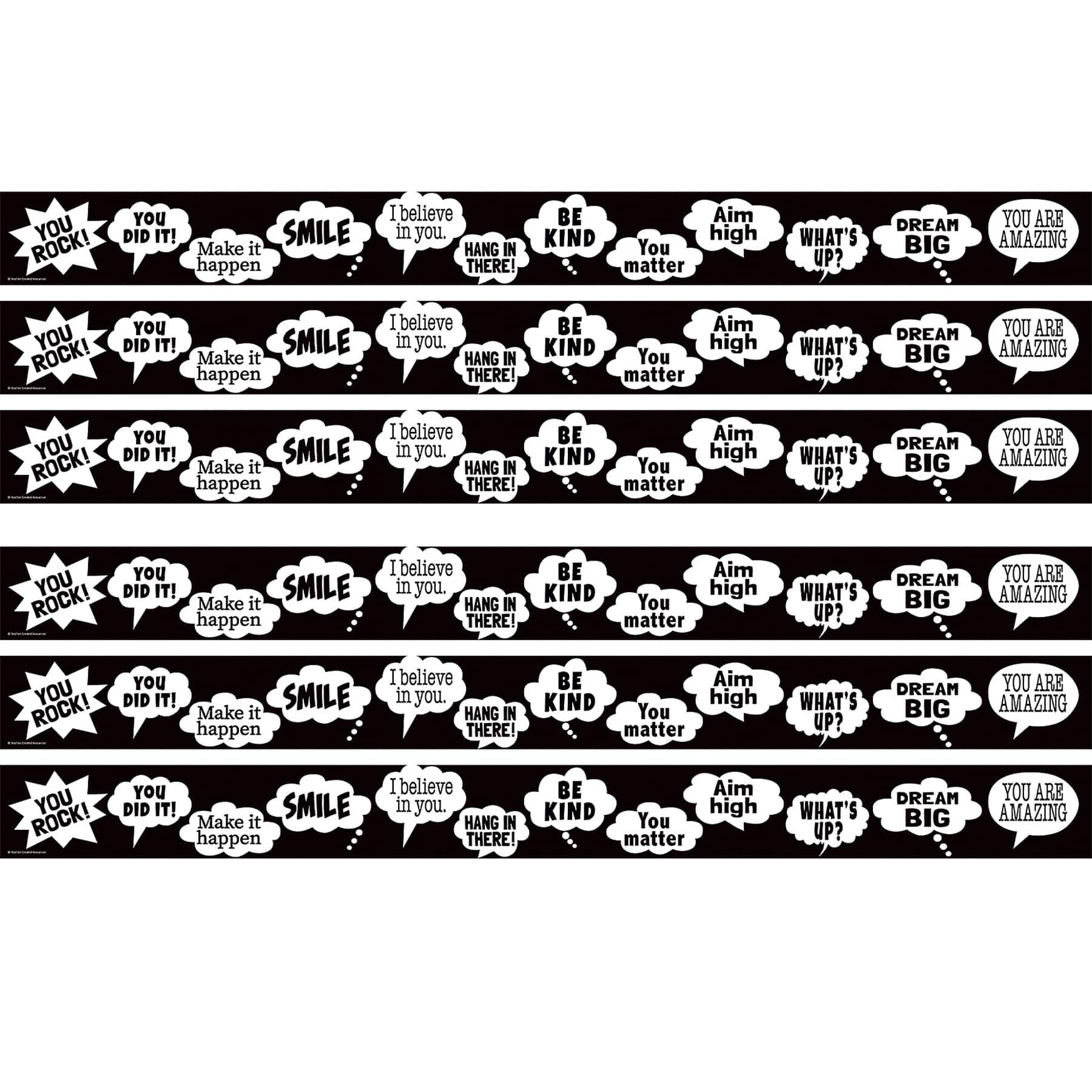 Teacher Created Resources® Speech Bubbles Straight Border Trim, 6 Packs of 12