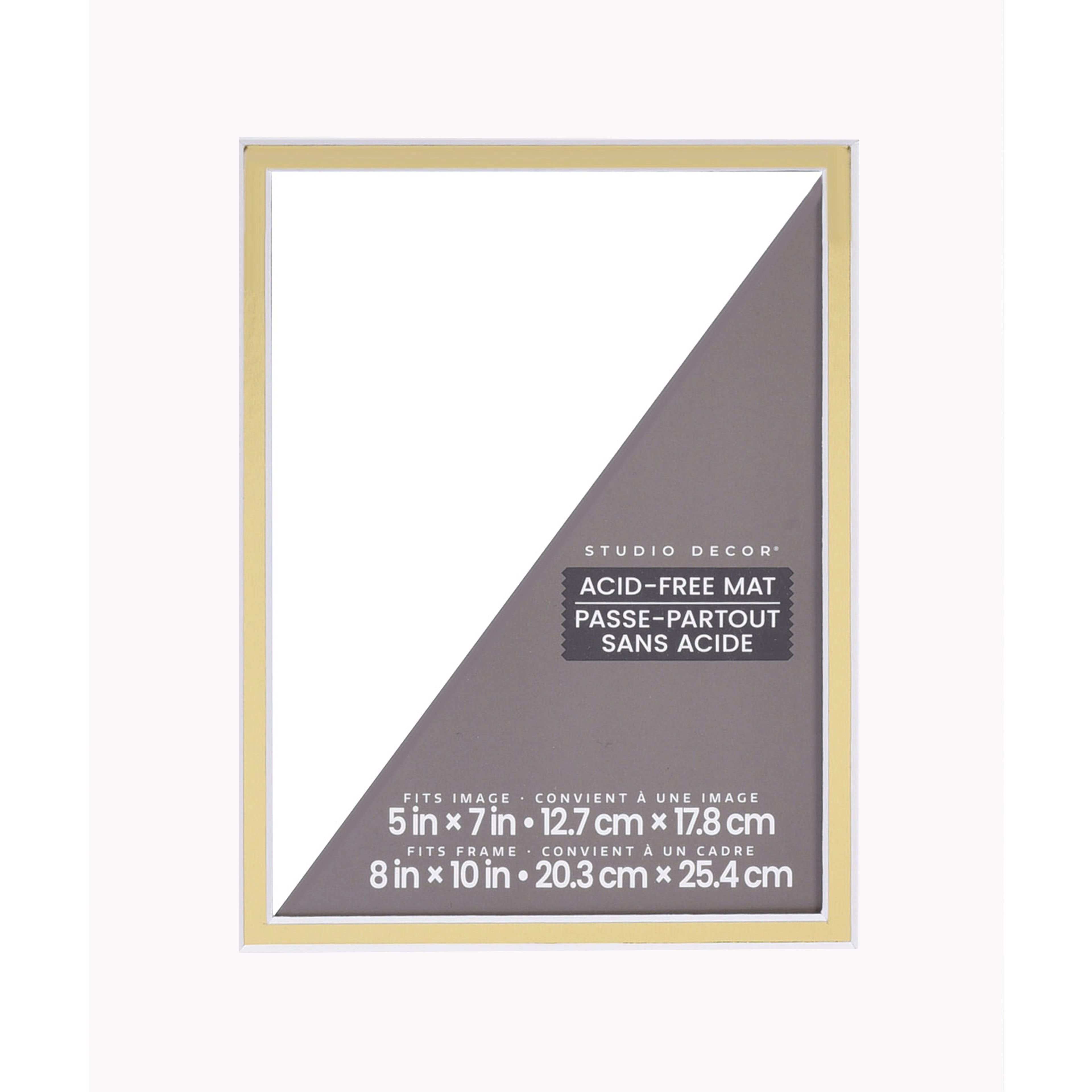 8" x 10" White & Gold Double Mat, 5" x 7" Opening Size by Studio Décor®
