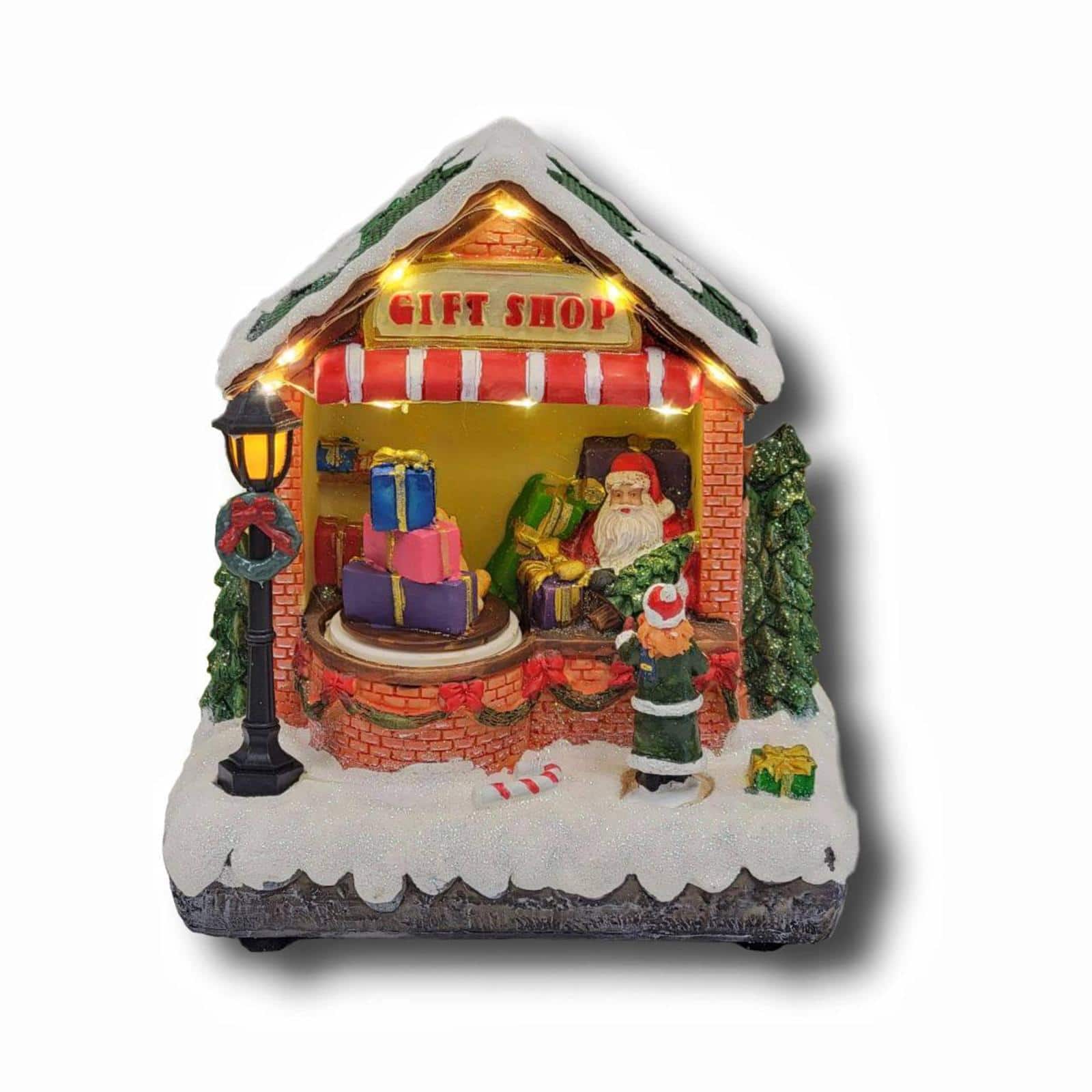Wizardi 12" Santa's Gift Shop Christmas Village Decoration