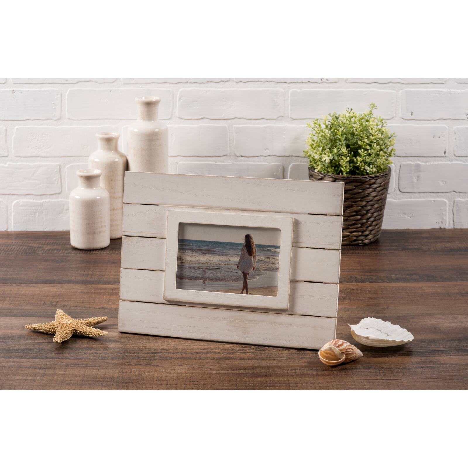 DII® White Shiplap 4" x 6" Picture Frame