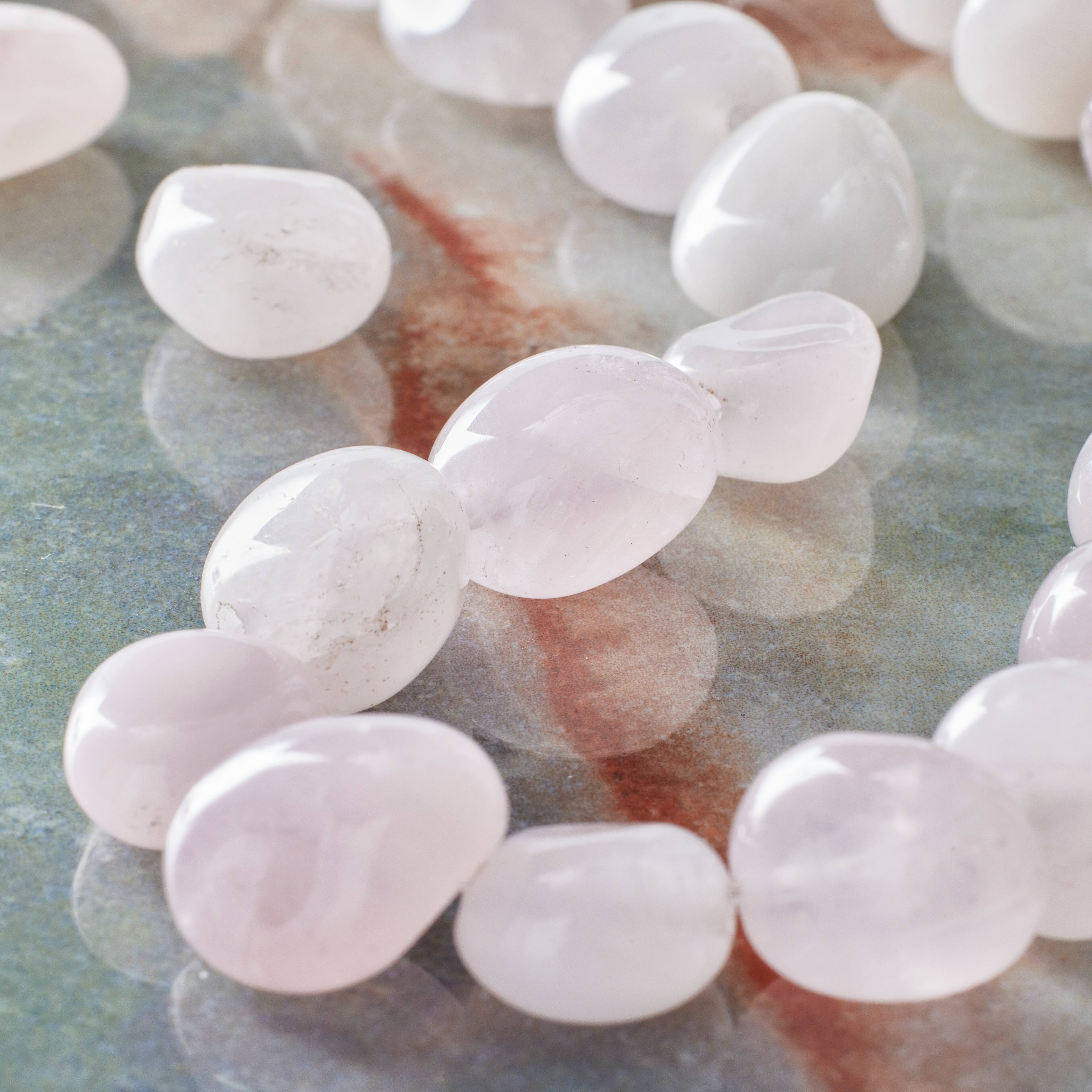 12 Pack: Rose Quartz Potato Beads by Bead Landing™