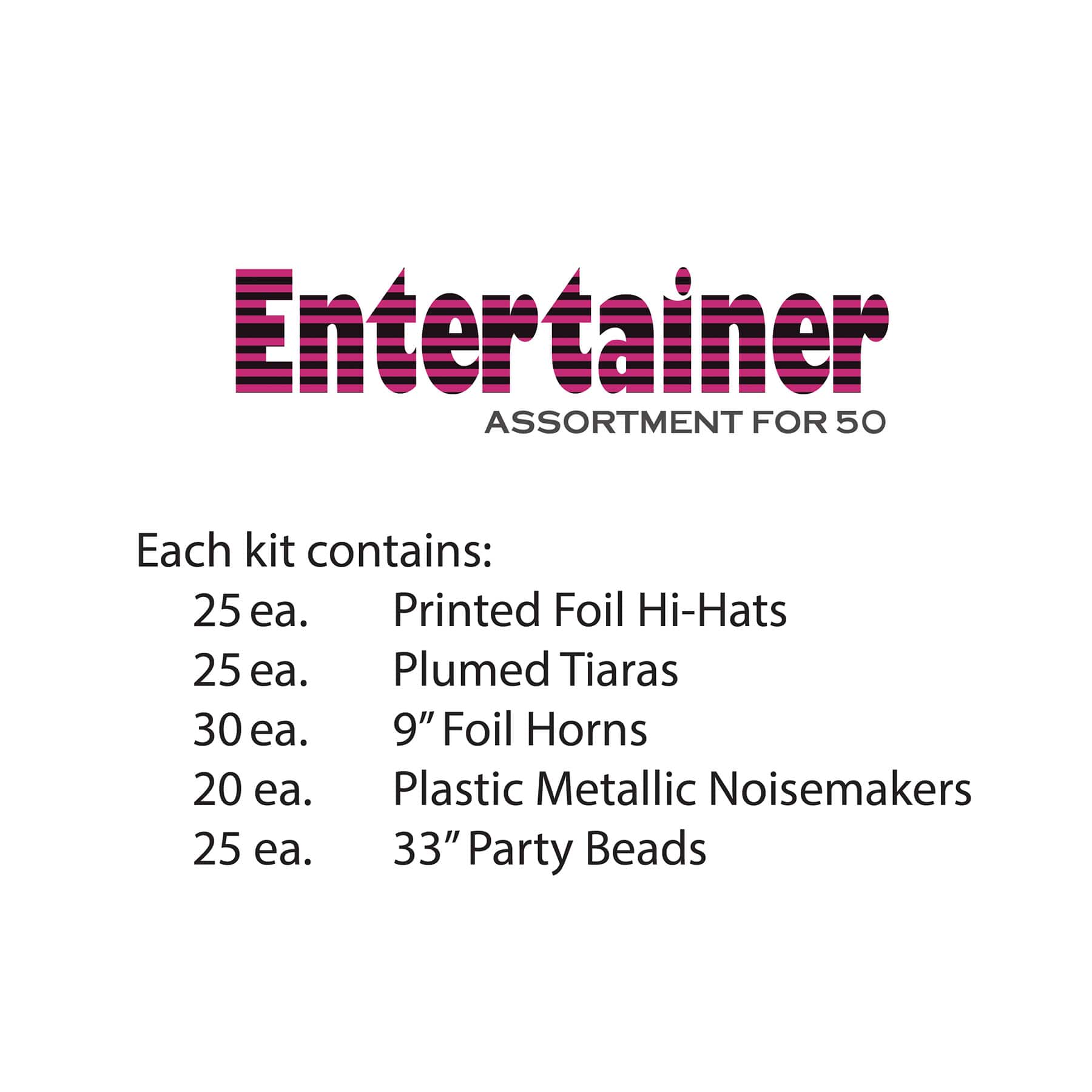 Beistle New Year Entertainer Party Favor Kit for 50