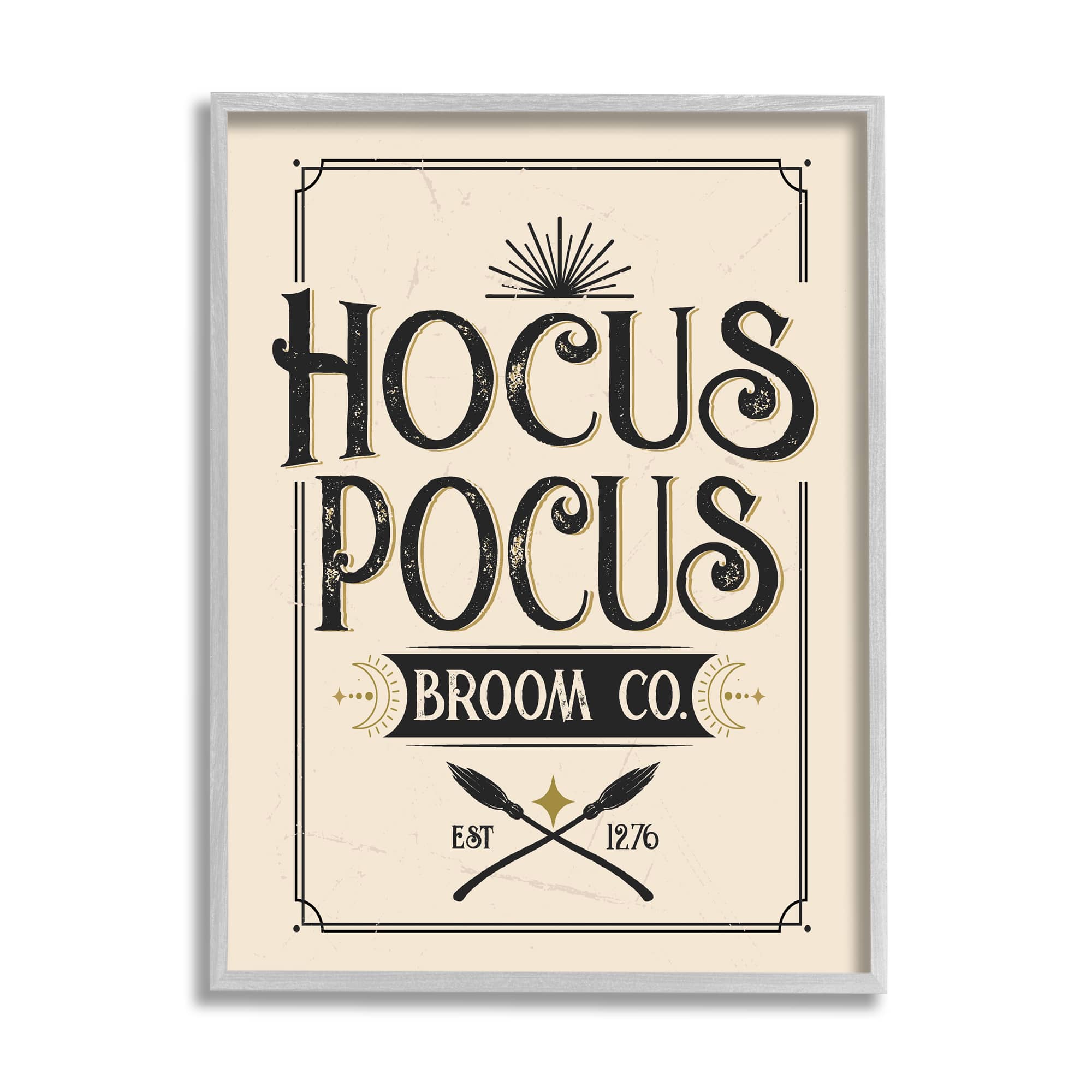 Stupell Industries Hocus Pocus Broom Co Sign Framed Giclee Art