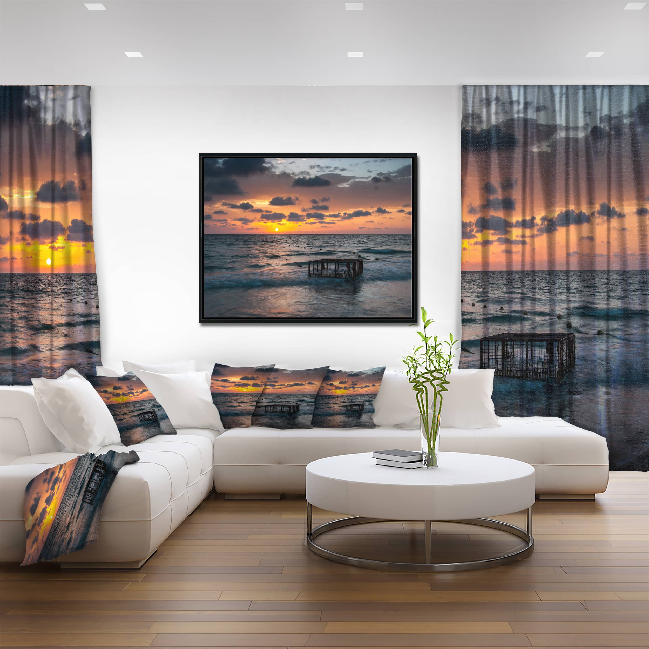 Designart - Tropical Beach with Empty Cage